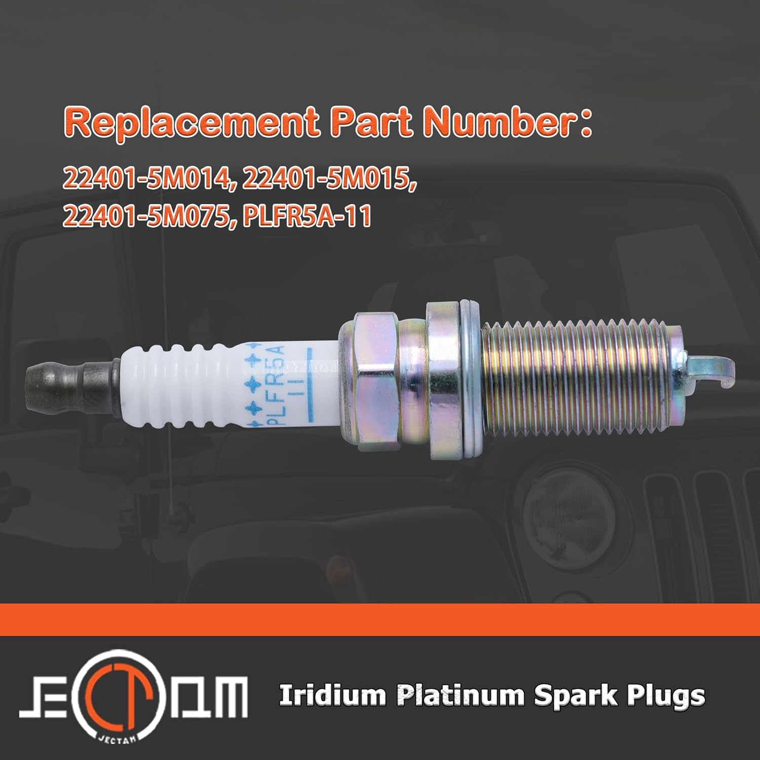 Automotive Replacement Spark Plugs 22401-5M015 bujias PLFR5A11 6 Pack Iridium Spark Plugs Compatible with Infiniti FX35 G35 I35 M35 M45 Q45 QX4 350z Altima Armada Frontier Maxima Murano