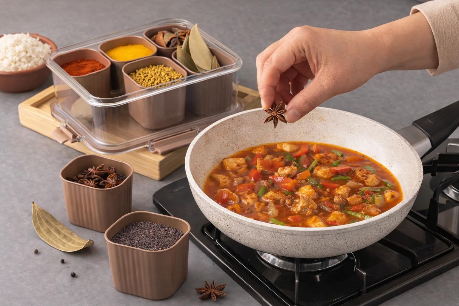 6-in-1 Masala Box - Spice Organizer -4