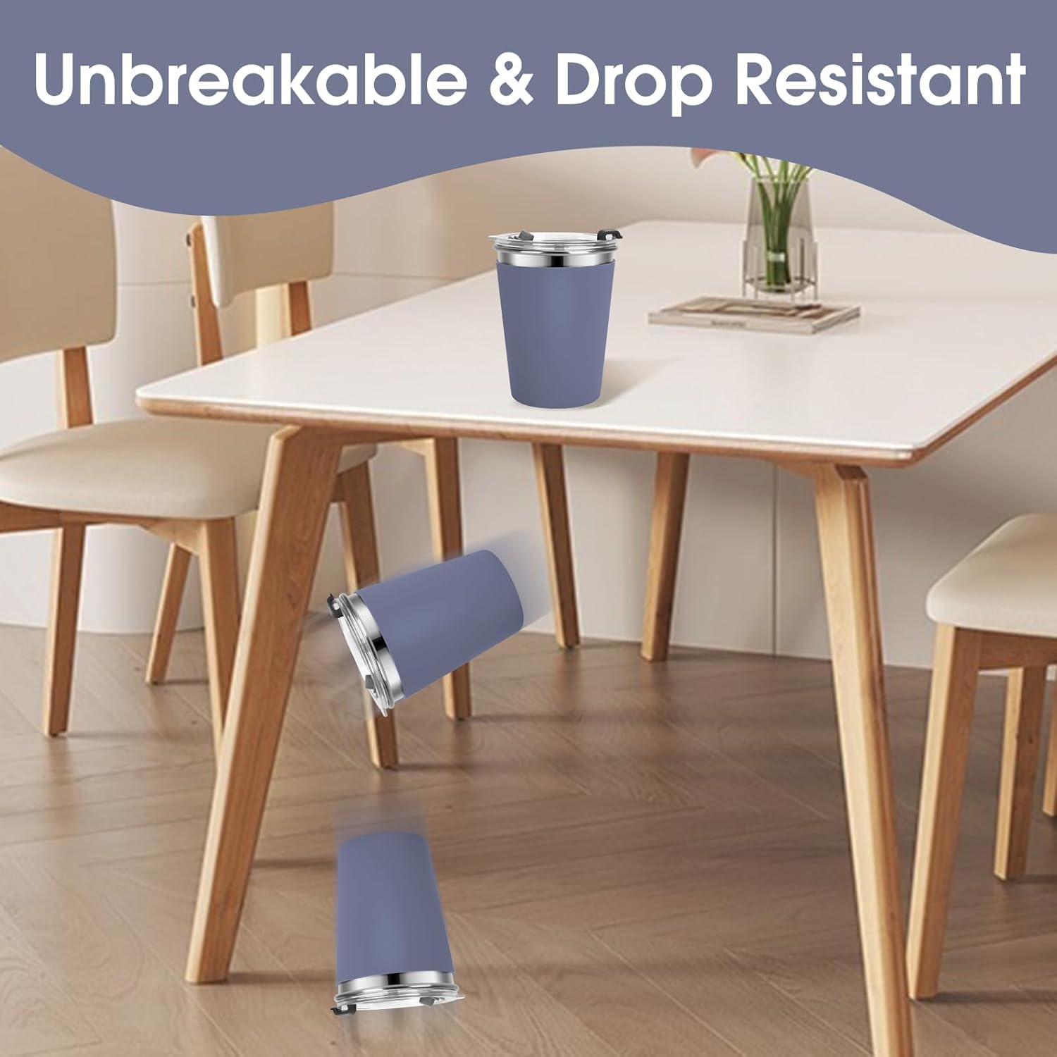 Kids Cups with Straws and Lids Leak Proof, 10oz Sippy Cups with Straws for Toddlers, 4 Pack Toddler Cup Spill Proof Stainless Steel Kids Cups with Lids for School, Outdoor - Image 4