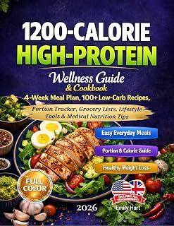 1200-Calorie High-Protein Wellness Guide & Cookbook: 4-Week Meal Plan, 100+ Low-Carb Recipes, Portion Tracker, Grocery Lists, Lifestyle Tools & Medical Nutrition Tips for Obesity and Diabetes