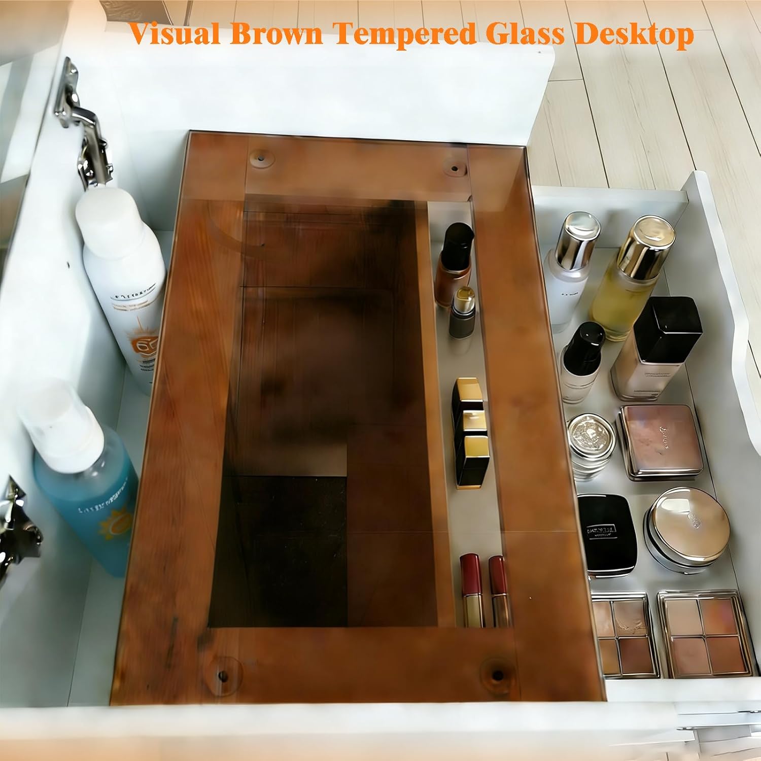 3 in 1 Vanity Desk with Flip-up Mirror and Lights, Small Makeup Vanity Set with Hidden Chair and Storage Drawers, Compact Dressing Table for Bedroom(Pink)