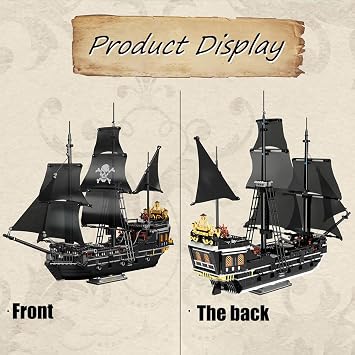 BDYDT Black Pearl Pirate Ship Mini Building Blocks Set(1424PCS) Building Set Model Toys Gifts for Kid and Adult,Interesting Gifts for MOC Pirate Ship Enthusiasts
