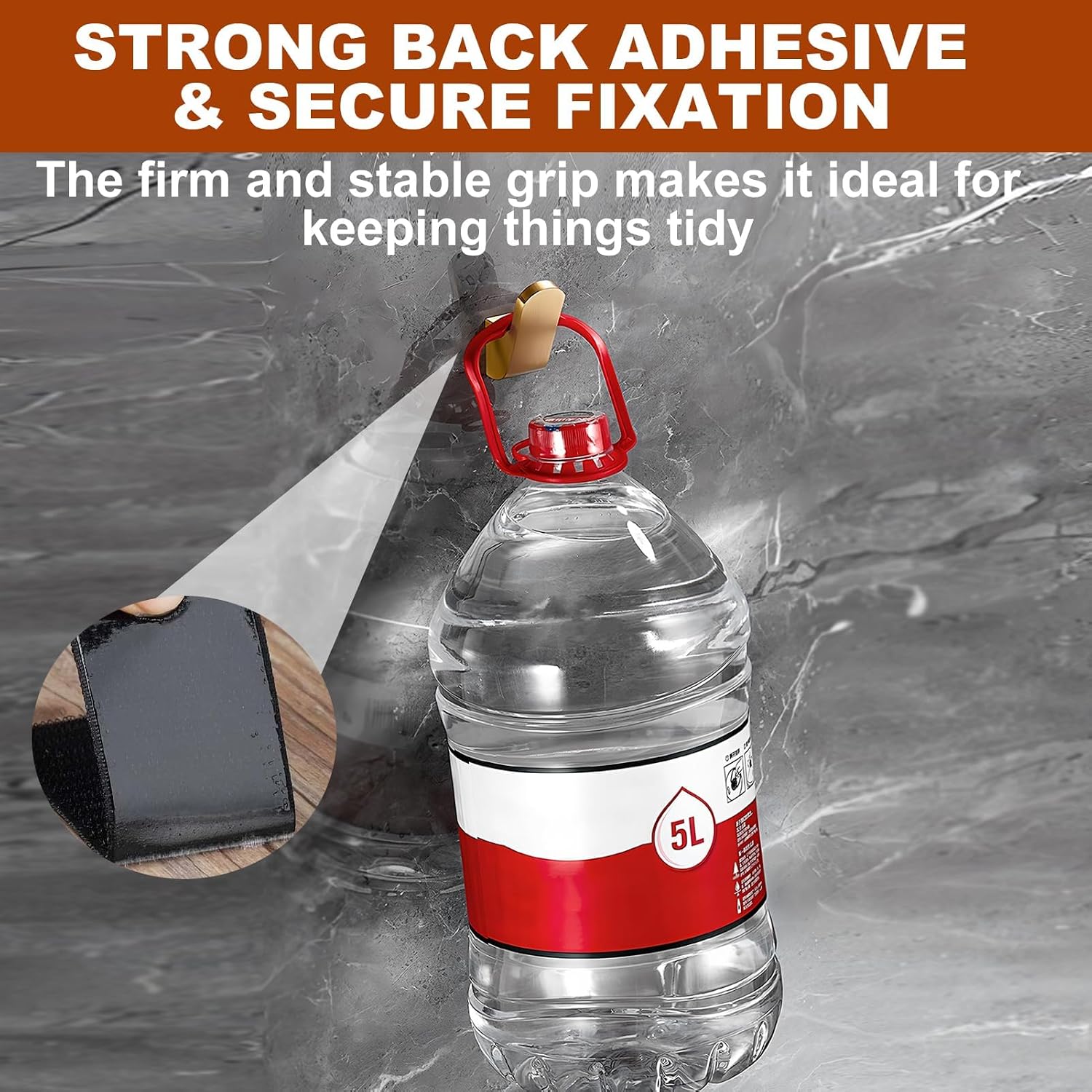 Heavy Duty Hook and Loop Strips with Adhesive, 10 Sets, 1.2" x 3.2"