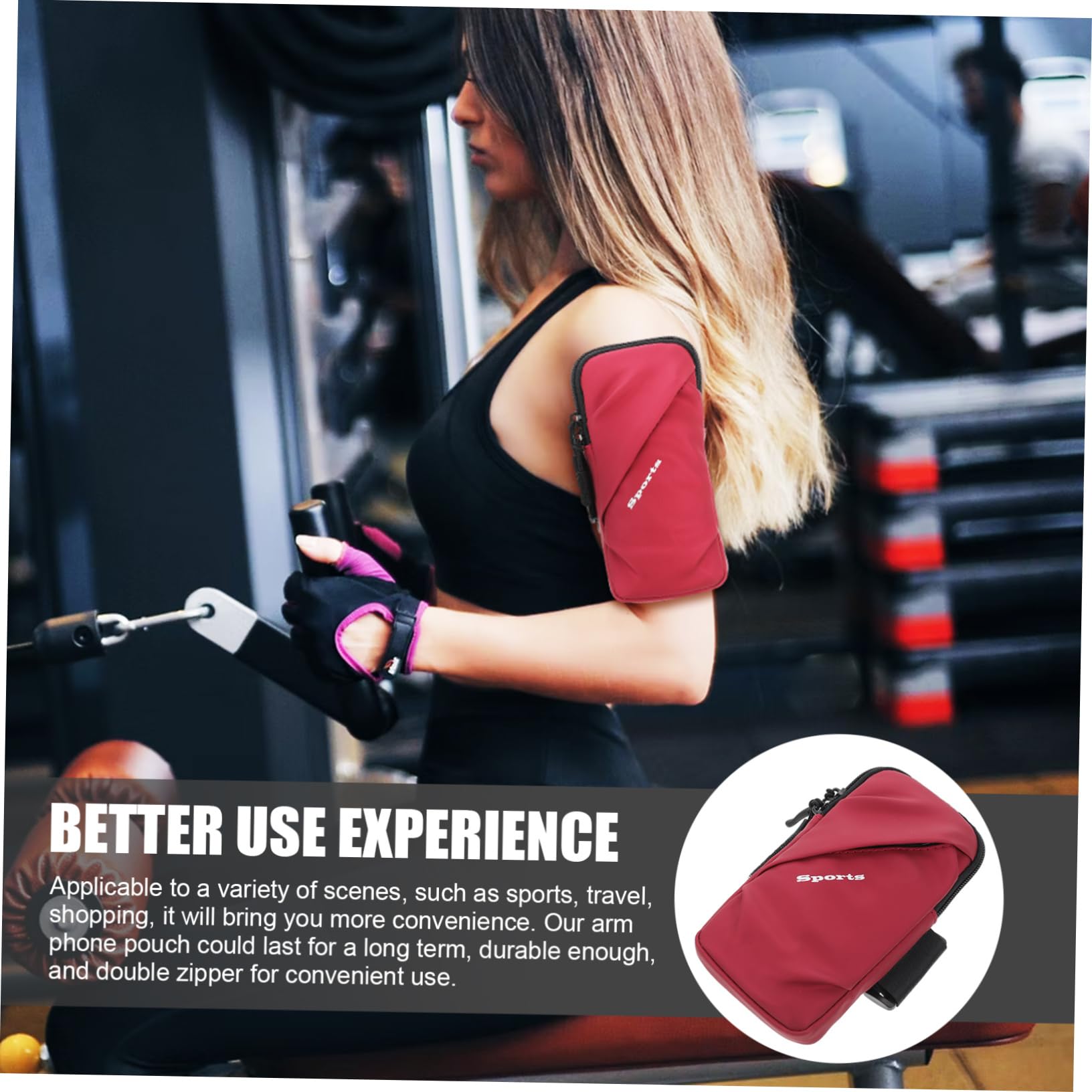 OSALADI 4pezzi Bracciale Sportivo Per Smartphone Borsa Porta Telefono e Traspirante Per Attività All Aperto Adatta Corsa e Fitness