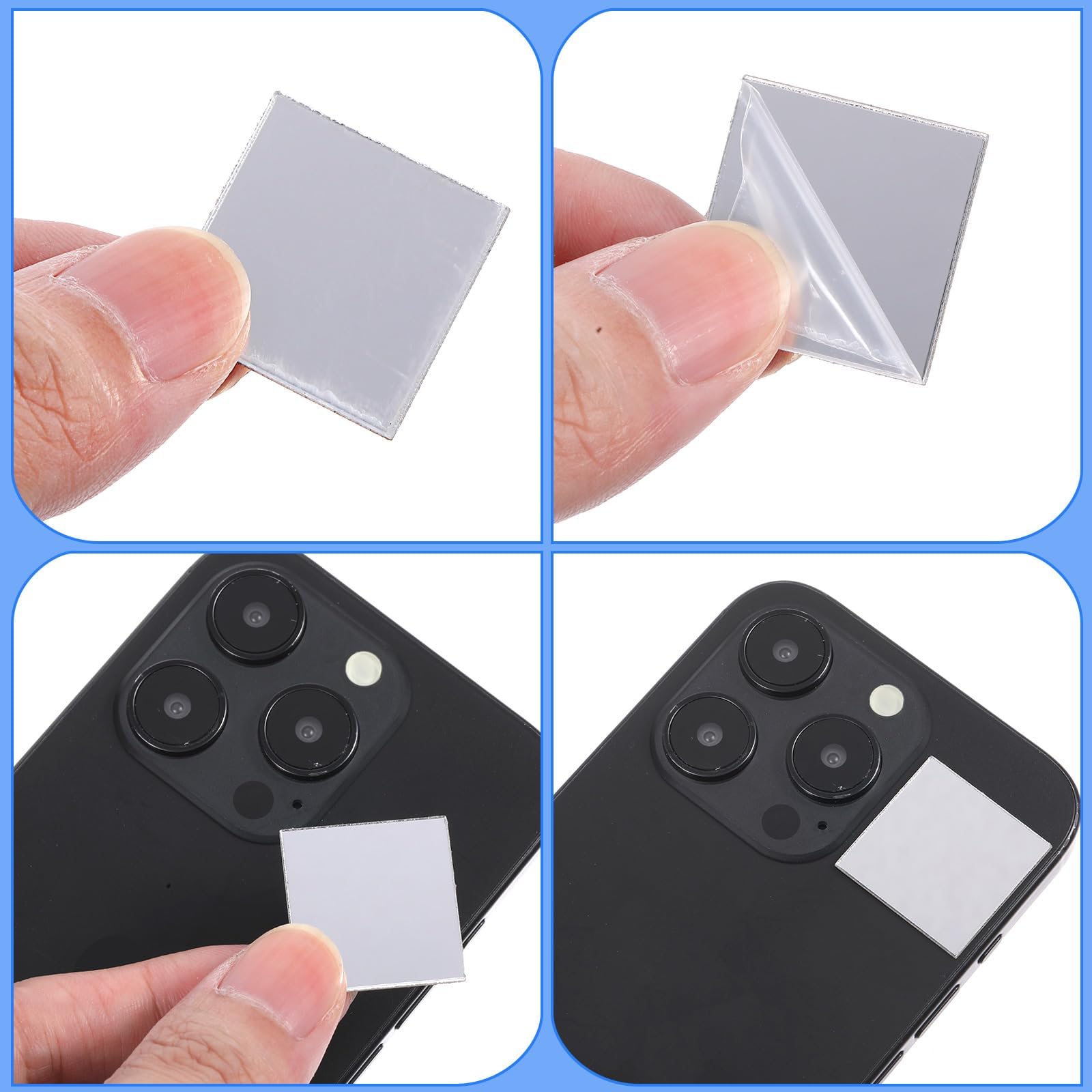 Lusofie 50 Pcs Square Mini Mirror Small Mirrors for Crafts Self Adhesive Mirror Tiles Acrylic Mirror Sheet for DIY Projects Crafts Mosaics Art Supplies and Home Decor(1 x 1 Inch)