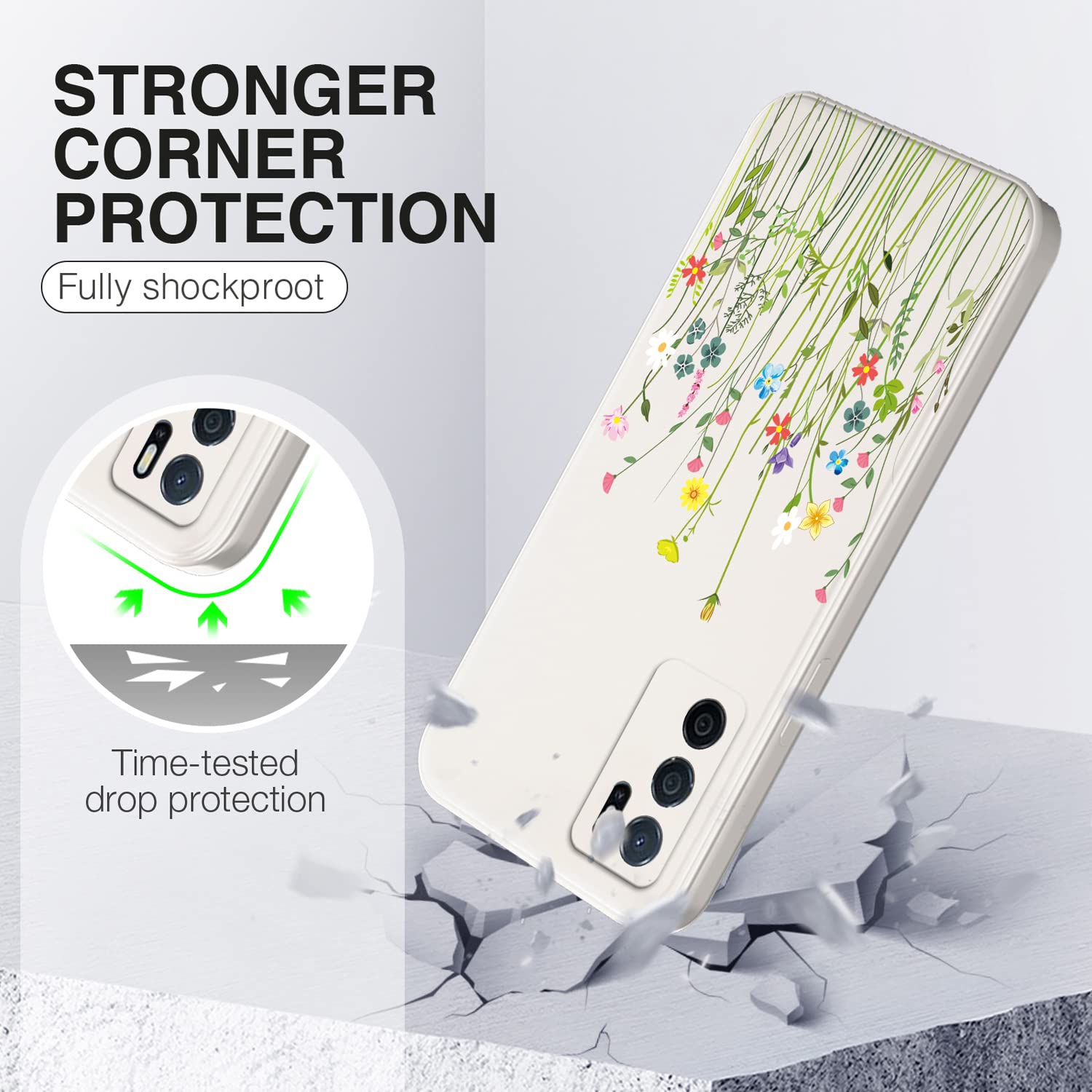 XINYEXIN Cover Per Oppo Reno8 Pro - Custodia In Silicone Morbido Con Motivo Tulipano Nero, Ultra Sottile, Antiurto