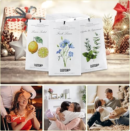 Miniatura 7 de MYARO Paquete de 12 sobres perfumados para cajón y armario, desodorante de armario de larga duración, bolsas de popurrí, aromas de habitación,