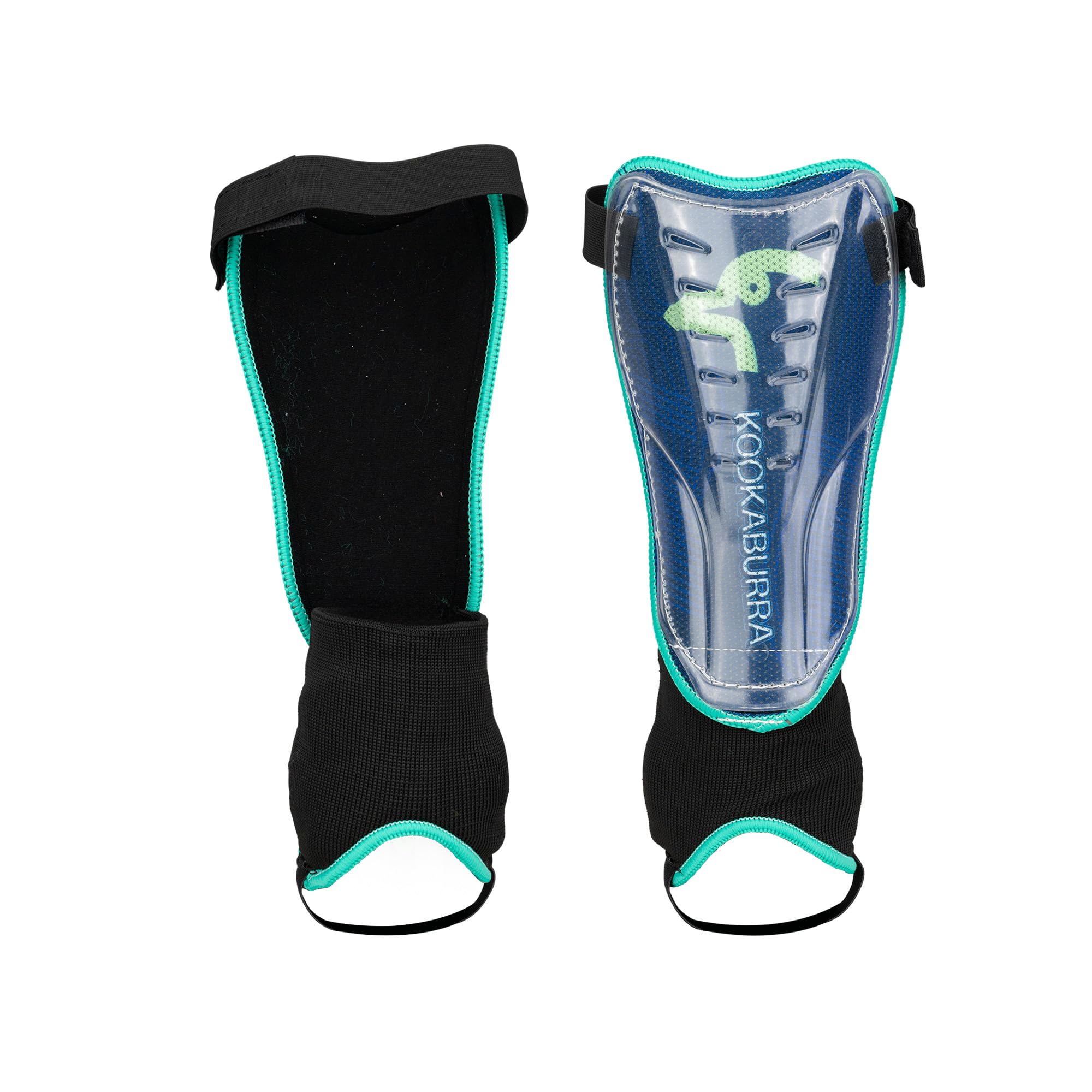 Kookaburra Octane Blue Hockey Shin Guards with Ankle Protection (Medium)
