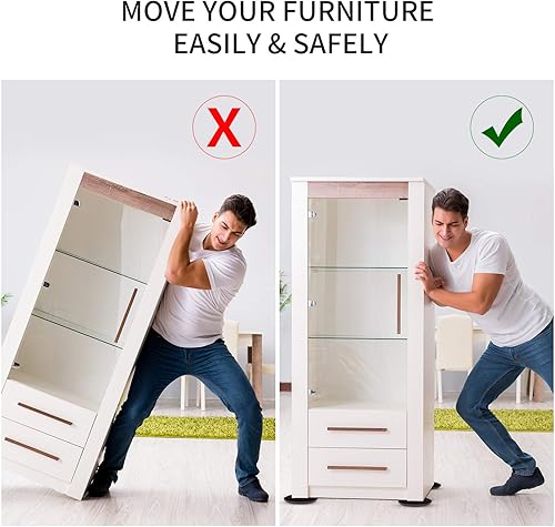 Miniatura 4 de Paquete de 8 deslizadores de muebles grandes reutilizables para alfombras, almohadillas móviles de muebles de 5 pulgadas, deslizadores de alfombra