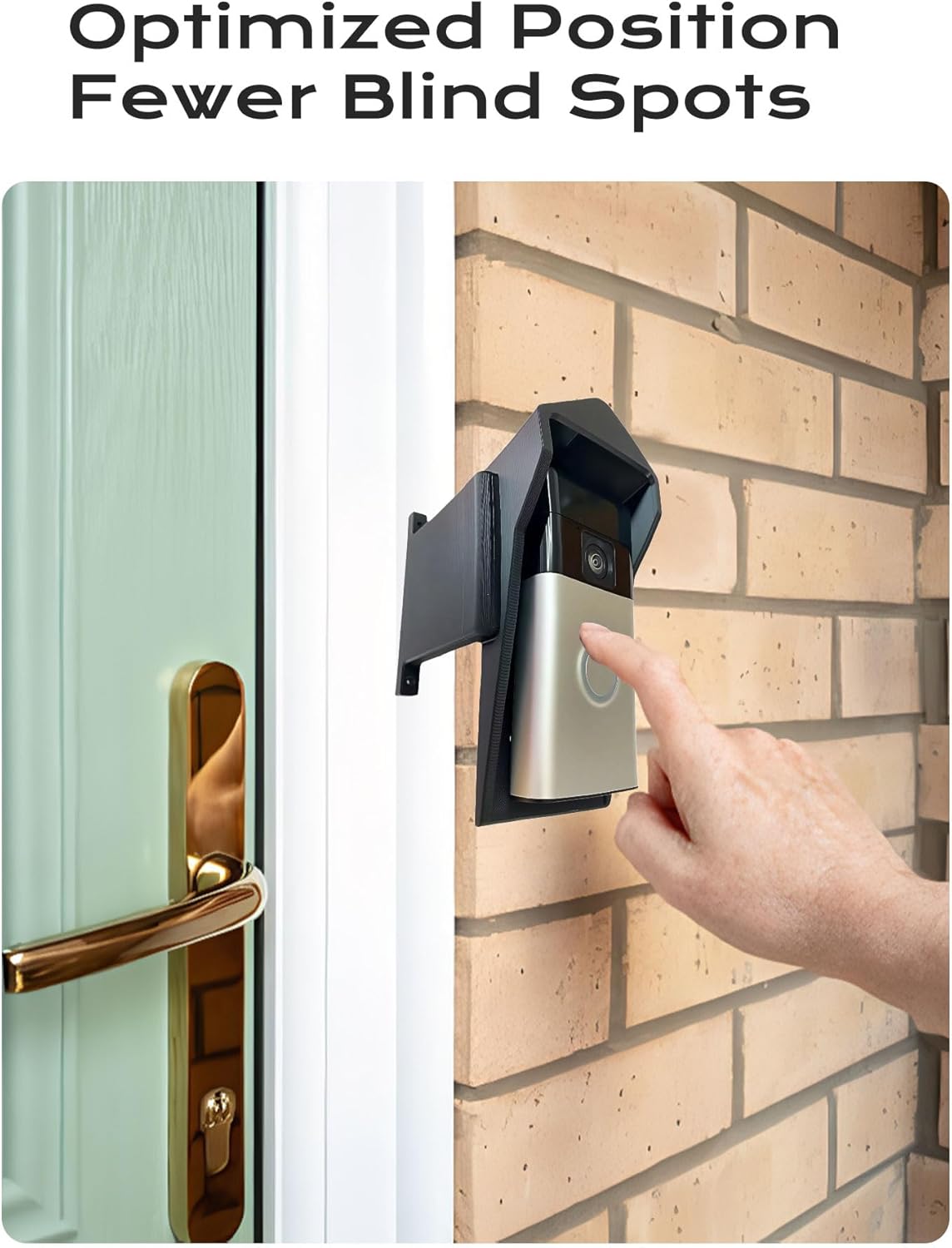 Doorbell Extender Mount for Ring, Brick Wall Doorbell Rain Cover Extends from Wall for Better Visibility & Angle