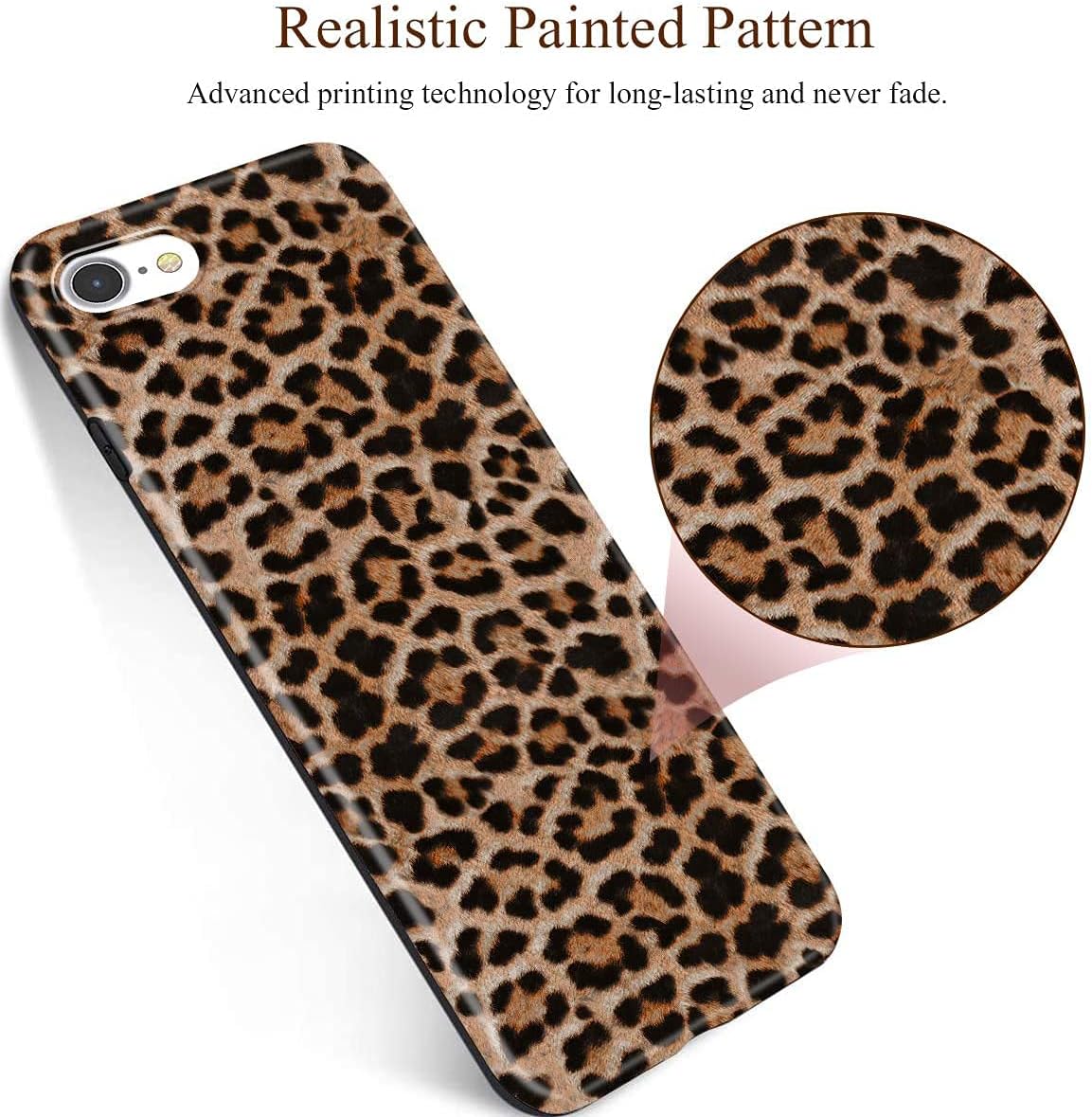 iPhone 6S Case,iPhone 6 Case for Girls Women, Leopard Cheetah Print Cute Design Soft Silicone Protective Phone Case Cover with Wild Animal Pattern for Apple iPhone 6S/6,Brown