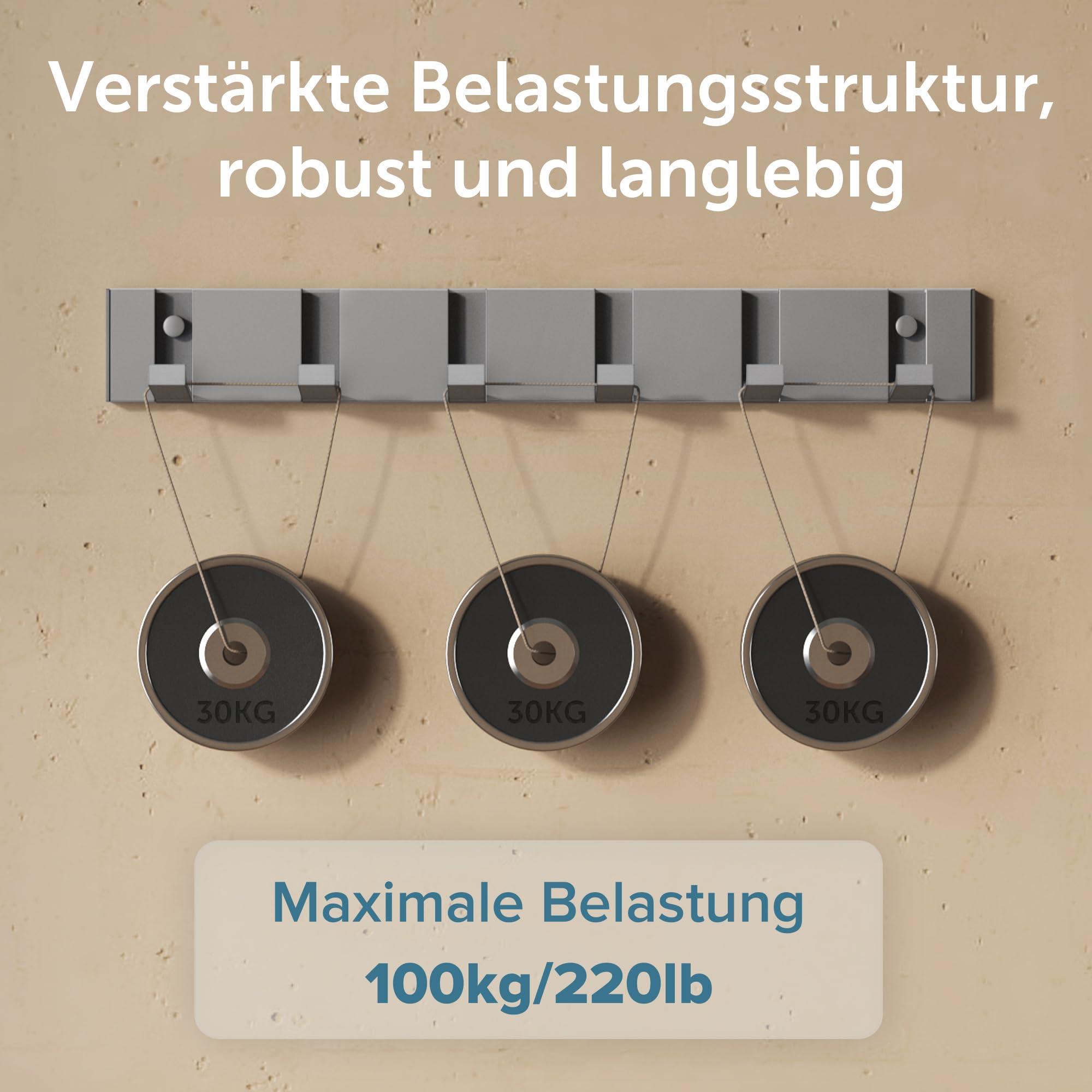 doporro Perchero de Pared de Aluminio Plegable con 4 Ganchos Móviles, Diseño Moderno, Ganchos de Pared Grises para Ropa, Toallas, Baño o Entrada，Wandgarderoben01