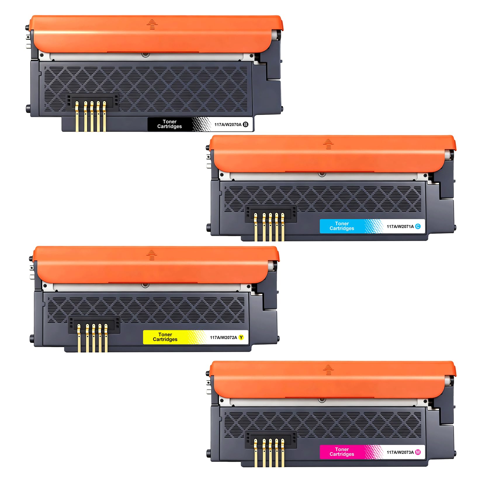 117A Toner Compatible 117 A W2070A W2071A W2072A W2073A para MFP Laser Color 178nw 178nwg 150nw 179fwg 179fnw 150nw 150a (Negro Cian Amarillo Magenta,Pack 4)