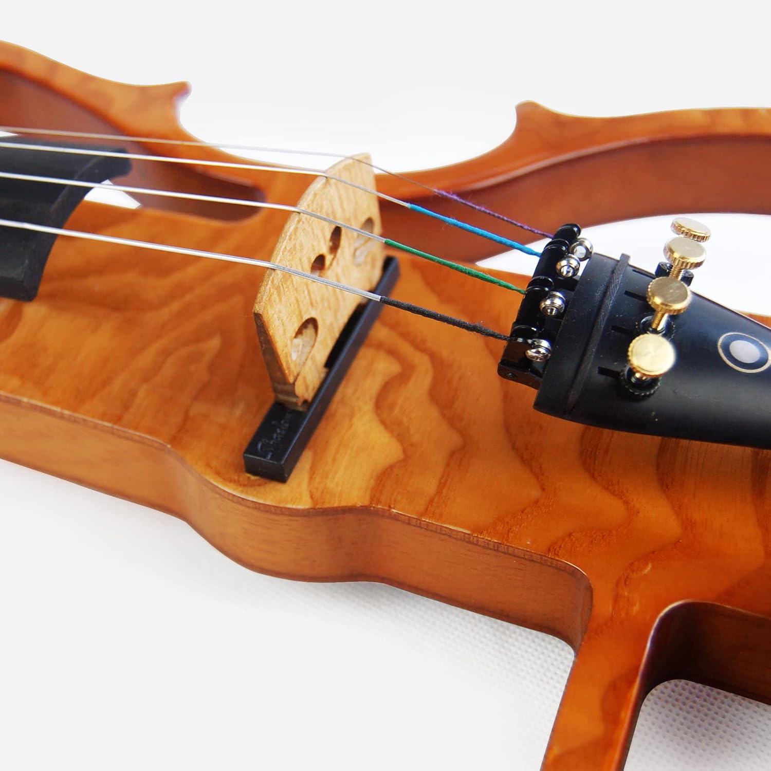 Kinglos 4/4 Solid Wood Advanced Wood Grain Electric/Silent Violin Kit with Ebony Fittings Full Size (MWDS1901)