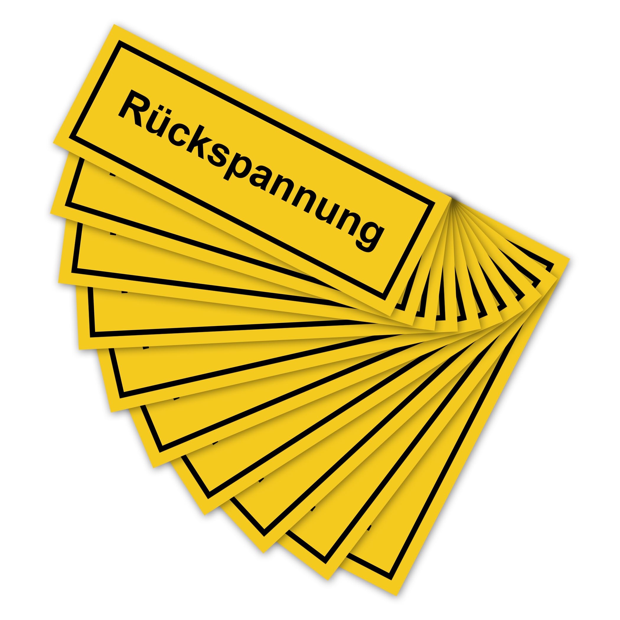 100 Stück Warnaufkleber Rückspannung Sicherheitsaufkleber 210x74mm
