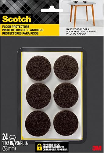 Scotch SP821-NA Almohadillas de fieltro, redondas, color marrón, 1 pulgada de diámetro, 16 unidades, SP824-NA