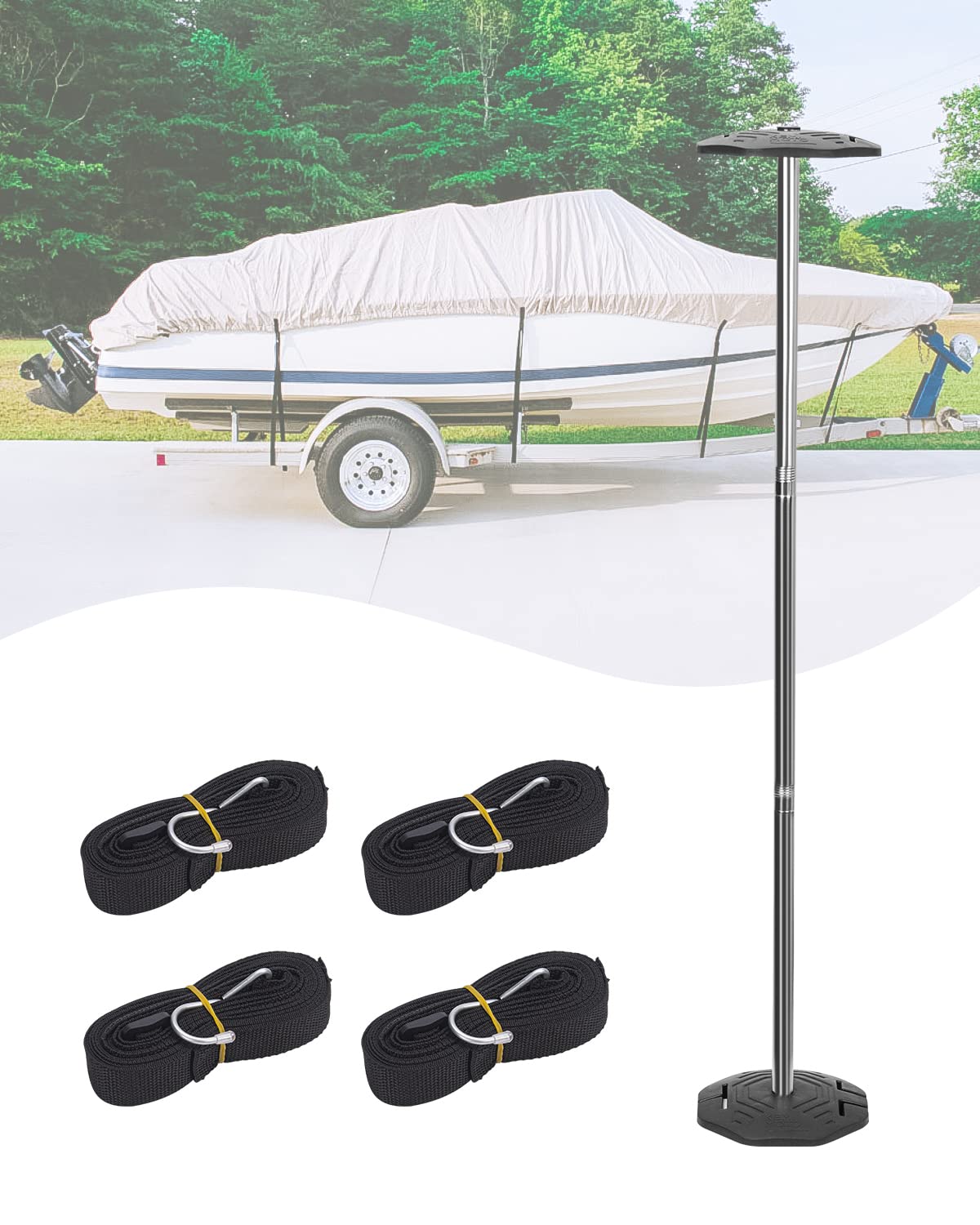 KEMIMOTO Boat Cover Support Poles, Boat Cover Poles Adjustable Height