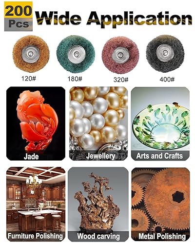 Miniatura 11 de Rocaris - Juego de 40 ruedas abrasivas de 1 pulgada para herramientas rotativas Dremel de 0.984 pulgadas
