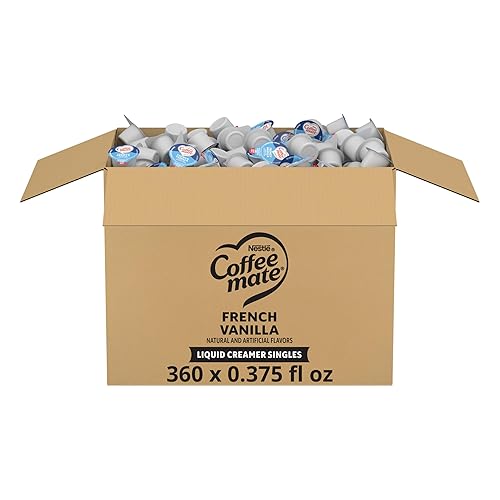 Nestle Coffee Mate - Crema de café vainilla francesa crema líquida individual sin lácteos sin refrigeración caja de 360