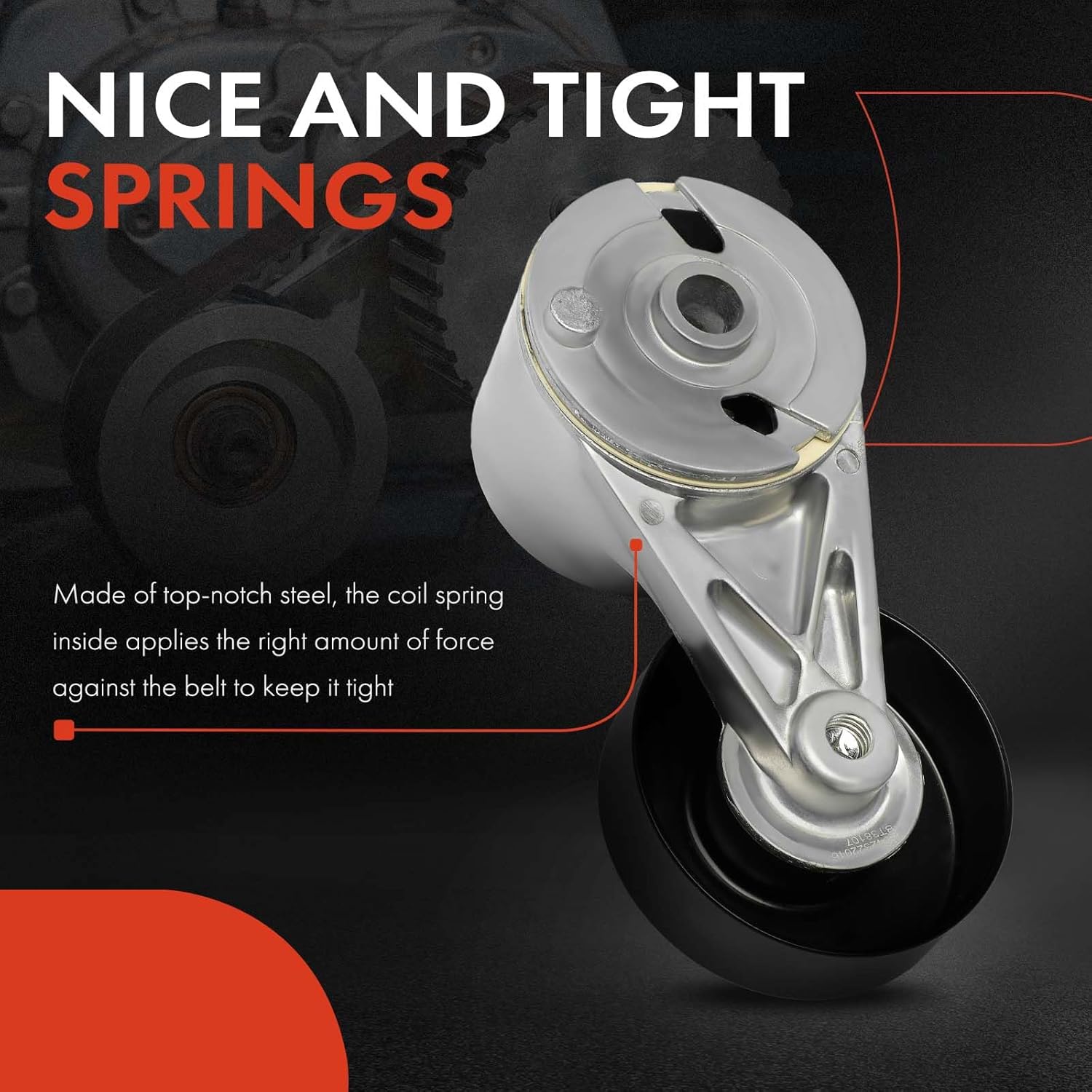 A-Premium Belt Tensioner Assembly with Pulley Compatible with Chevrolet Astro 1990-1995, G10 1992-1995, G20 1992-1995, G30 1992-1995, GP3500 1993-1996 & GMC G1500 1992-1995, G2500, G3500, Safari