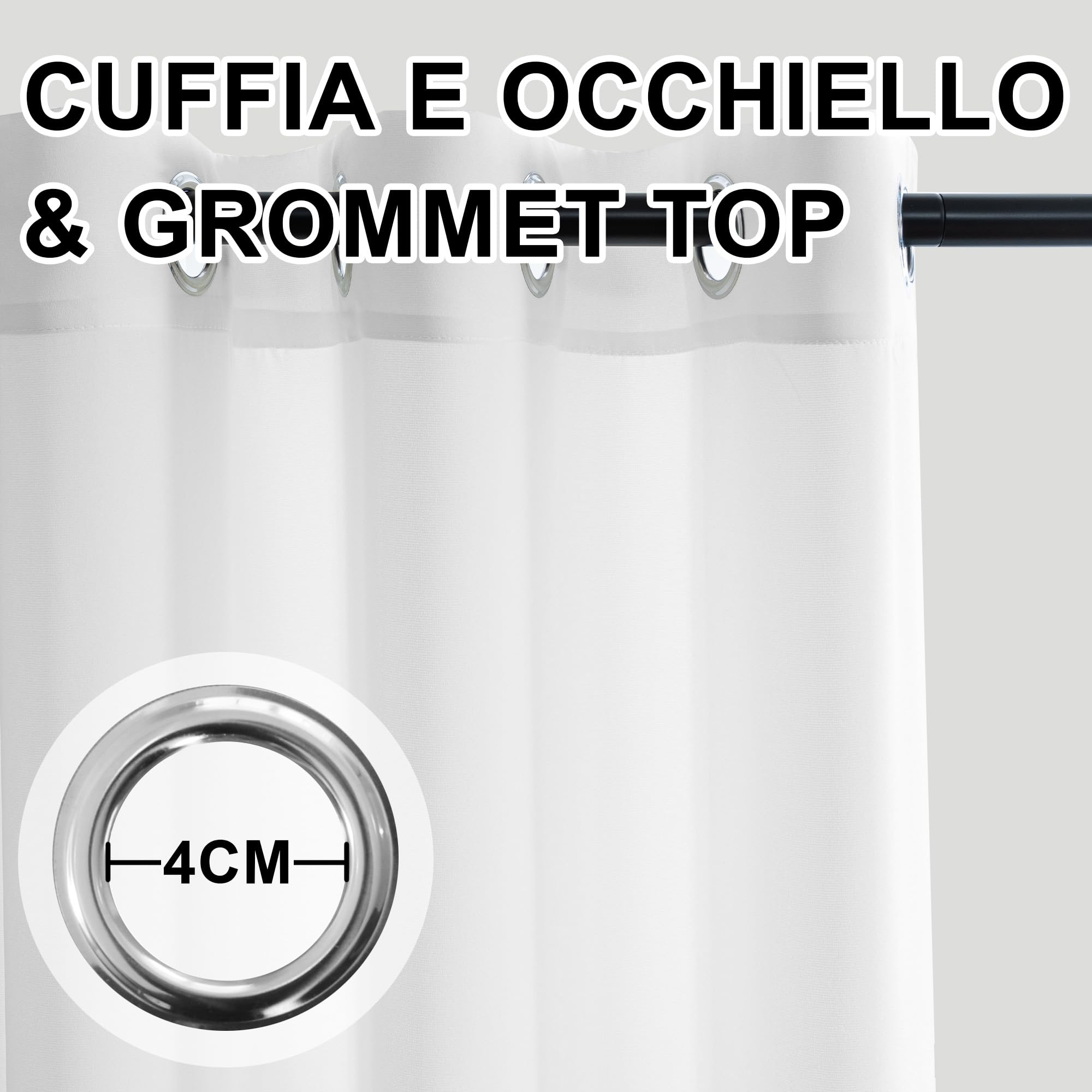 BellaHills Tenda Oscurante da Interno 2 Pannelli, Tende Finestre Voile Semi Trasparenti per Soggiorno e Camera da Letto Moderne Luminoso per Decorazioni per la casa Romantico L140 x A175 cm, Bianco