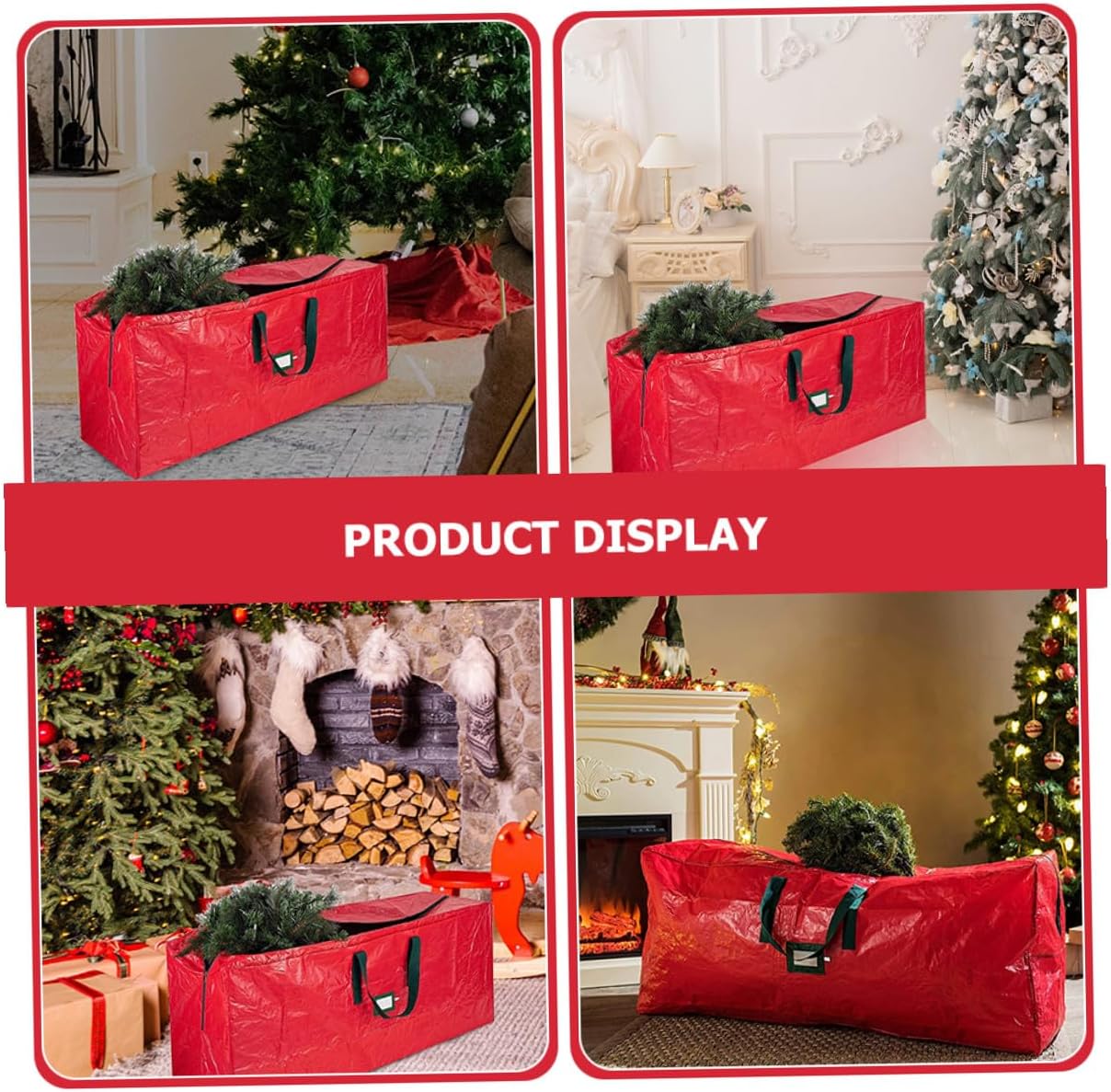 Abaodam Christmas Tree Storage Bag Waterproof Zippered Holiday Tree Container with Handles 165x38x76cm Dustproof Protective Organizer for Artificial