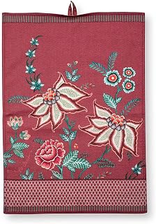 Pip Studio Flower Festival - Paño de cocina (50 x 70 cm), color rosa oscuro