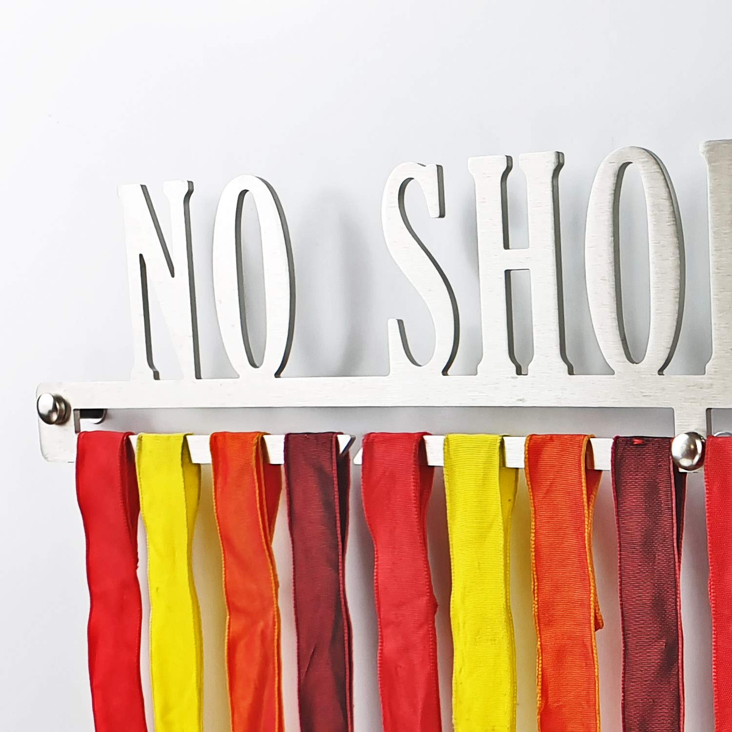 MEDALdisplay NO Shortcuts - Medaillen Aufhänger - Wandhalterung für Sportmedaillen - Medaillenhalter - Sport Medal Hanger - Gebürsteter Edelstahl - 100% Made in Italy