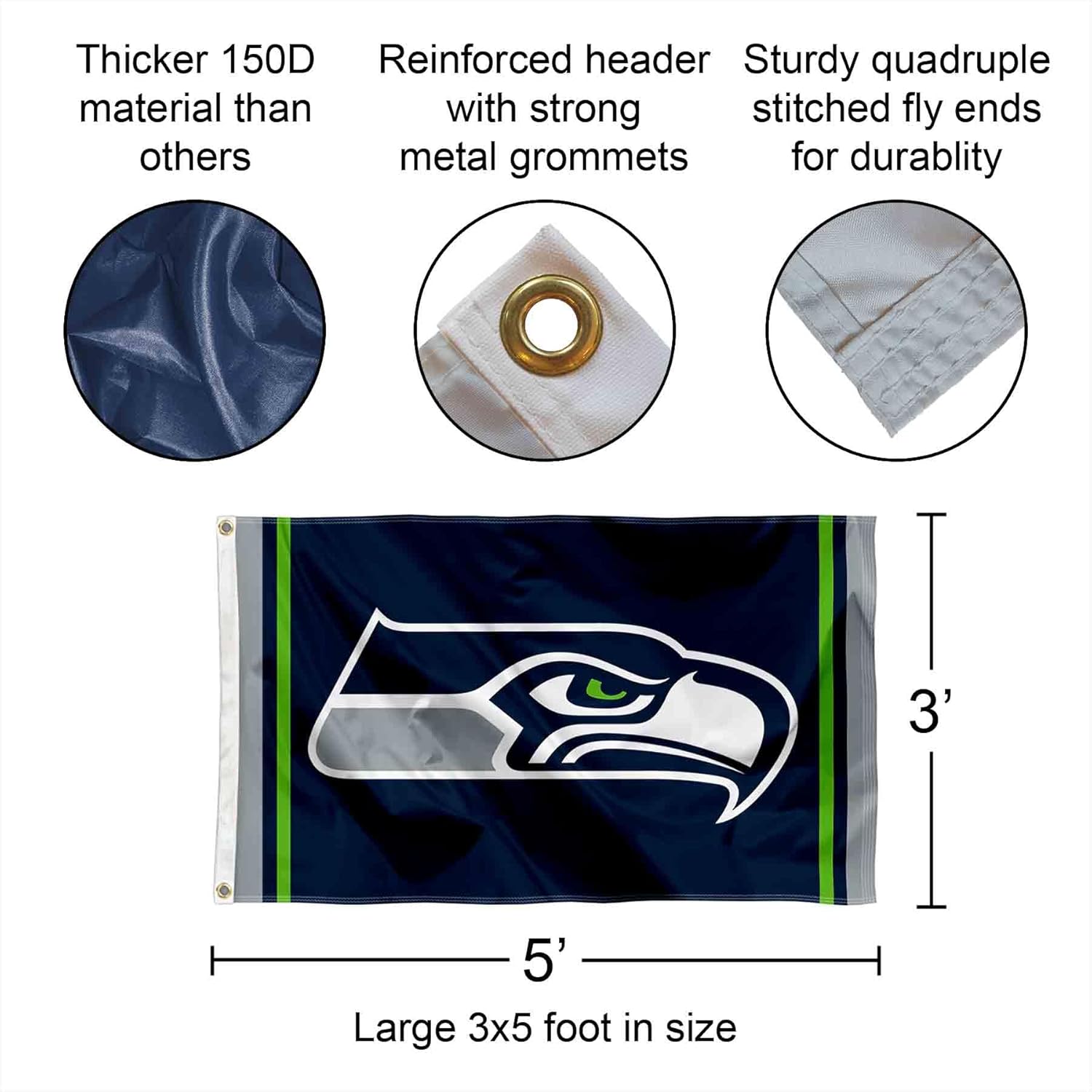 Seattle Seahawks Flag Pole and Bracket Kit