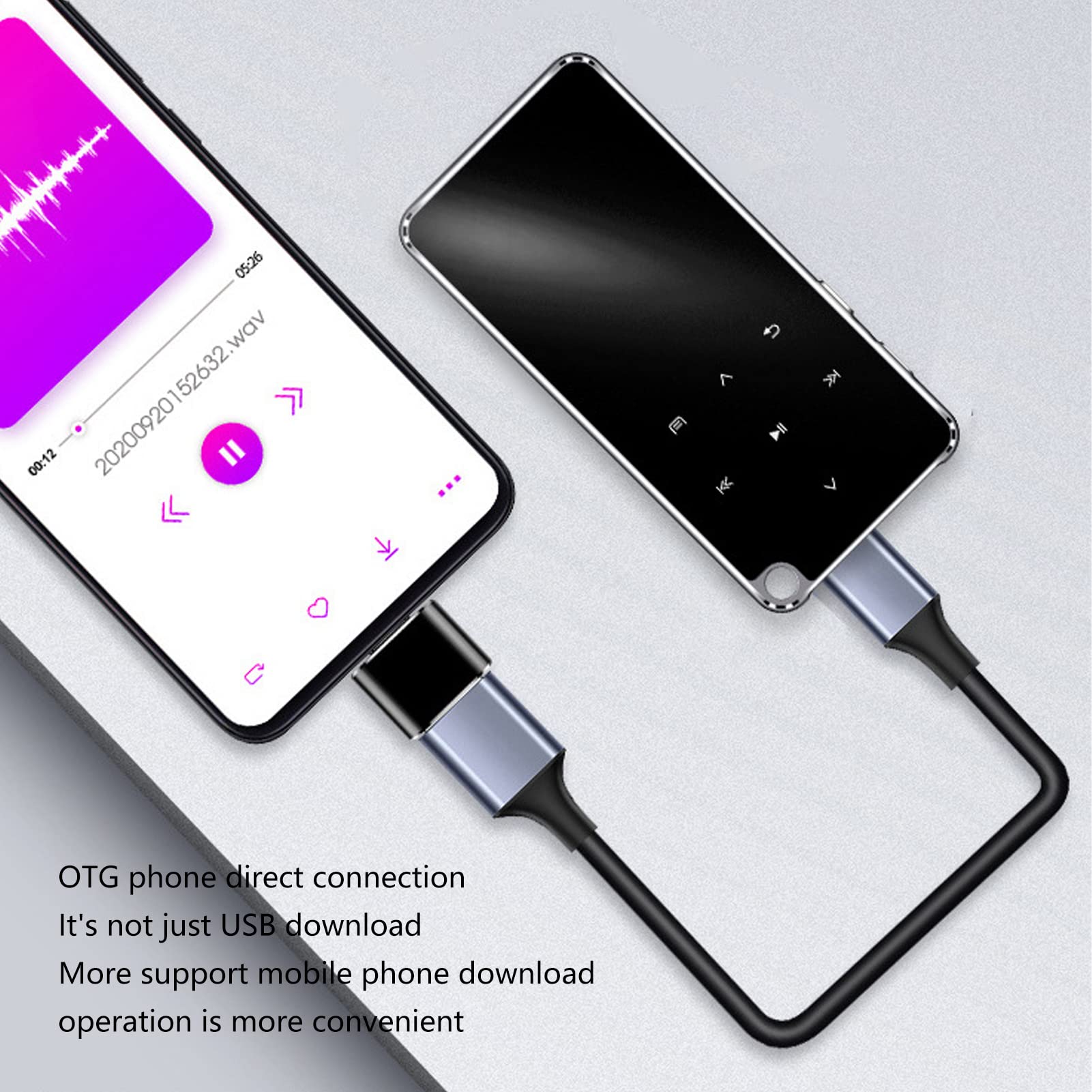 Vvikizy Lettore MP3 Portatile Con Bluetooth 5.0 E Schermo 1.8" – Hi-Fi, Supporto Fino A 128GB Per Musica E Video, Con Batteria 180mAh
