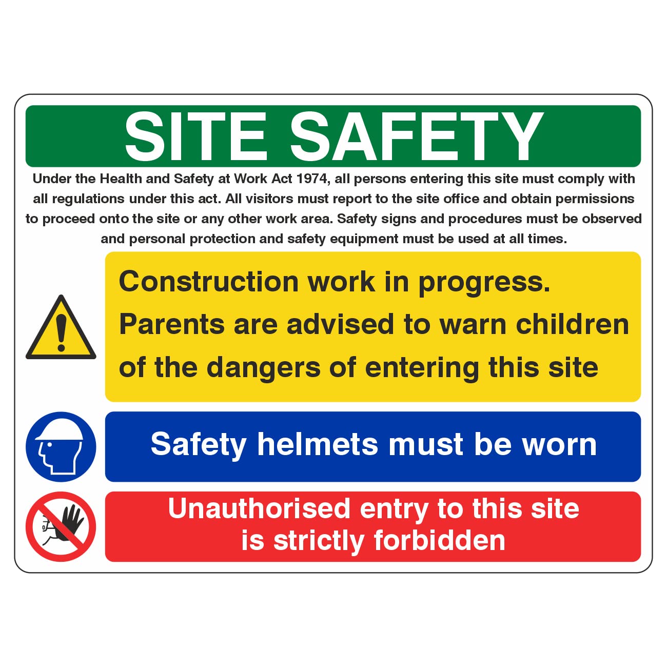 Lasting Impressions (Signs) Limited 600X450mm Multi Hazard Site Safety Hi Viz Jackets Sign - Large Landscape