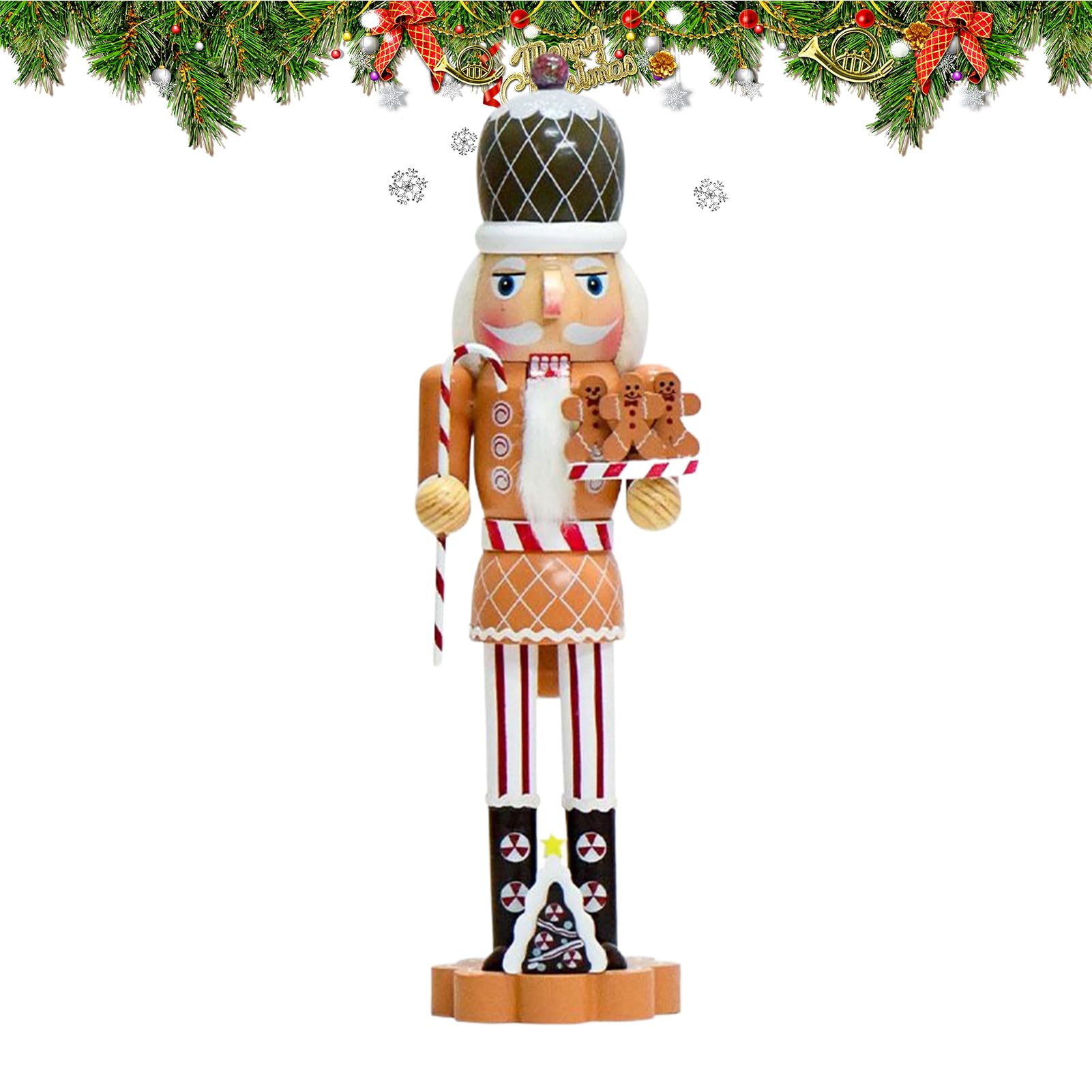 Décorations de Noël en bois pain d'épices : suspension festive gingerbread pour maison
