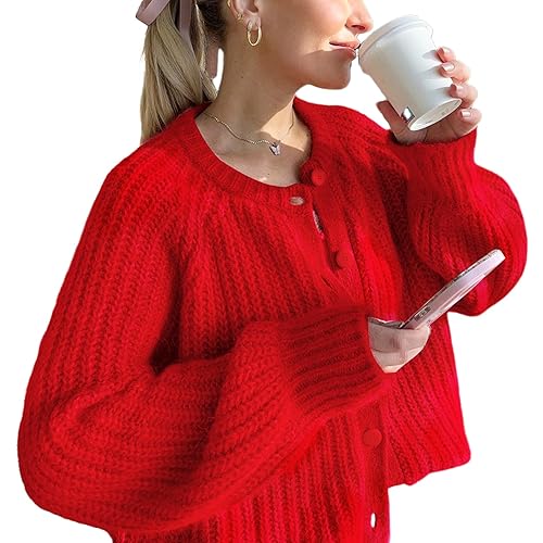 Wyeysyt Womens Cardigan Sweater Button Down Long Sleeve Chunky Soft