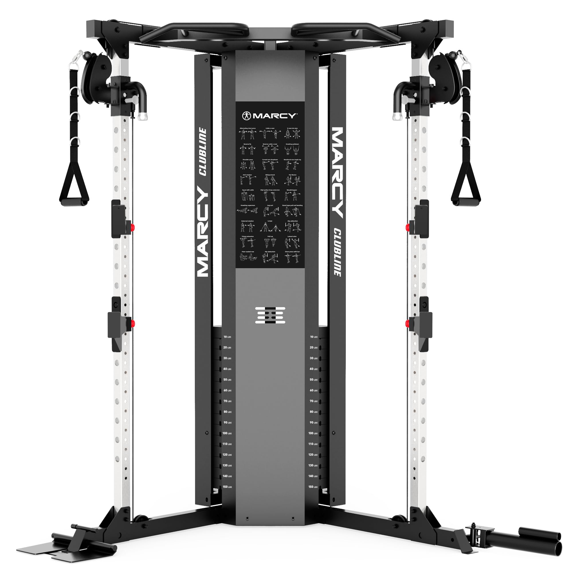 Marcy Máquina Poleas SM-6500 Doble Torre 2x68kg Rack Home Gym | 34 Posiciones De Ajuste, Relación De Resistencia 2:1, Usuario Máximo 150 kg, Peso 273 kg