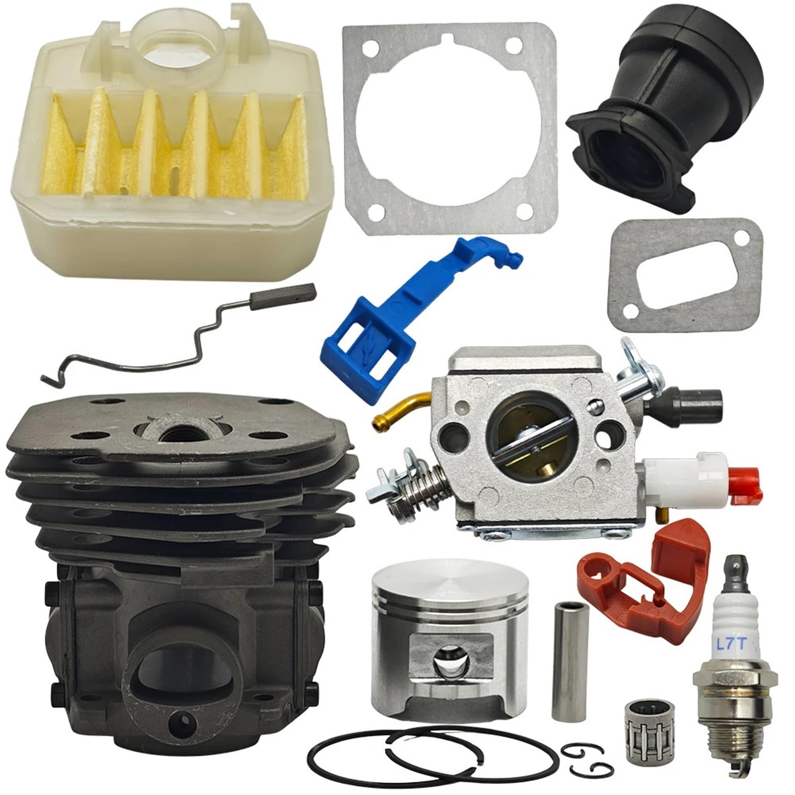 PEGGYLIN Kit de Filtro de Aire de carburador de pistón de Cilindro de 45 mm de Repuesto Compatible con colector de admisión de motosierras Husqvarna 353, 351, 350, 346, 346XP, 345 y 340.