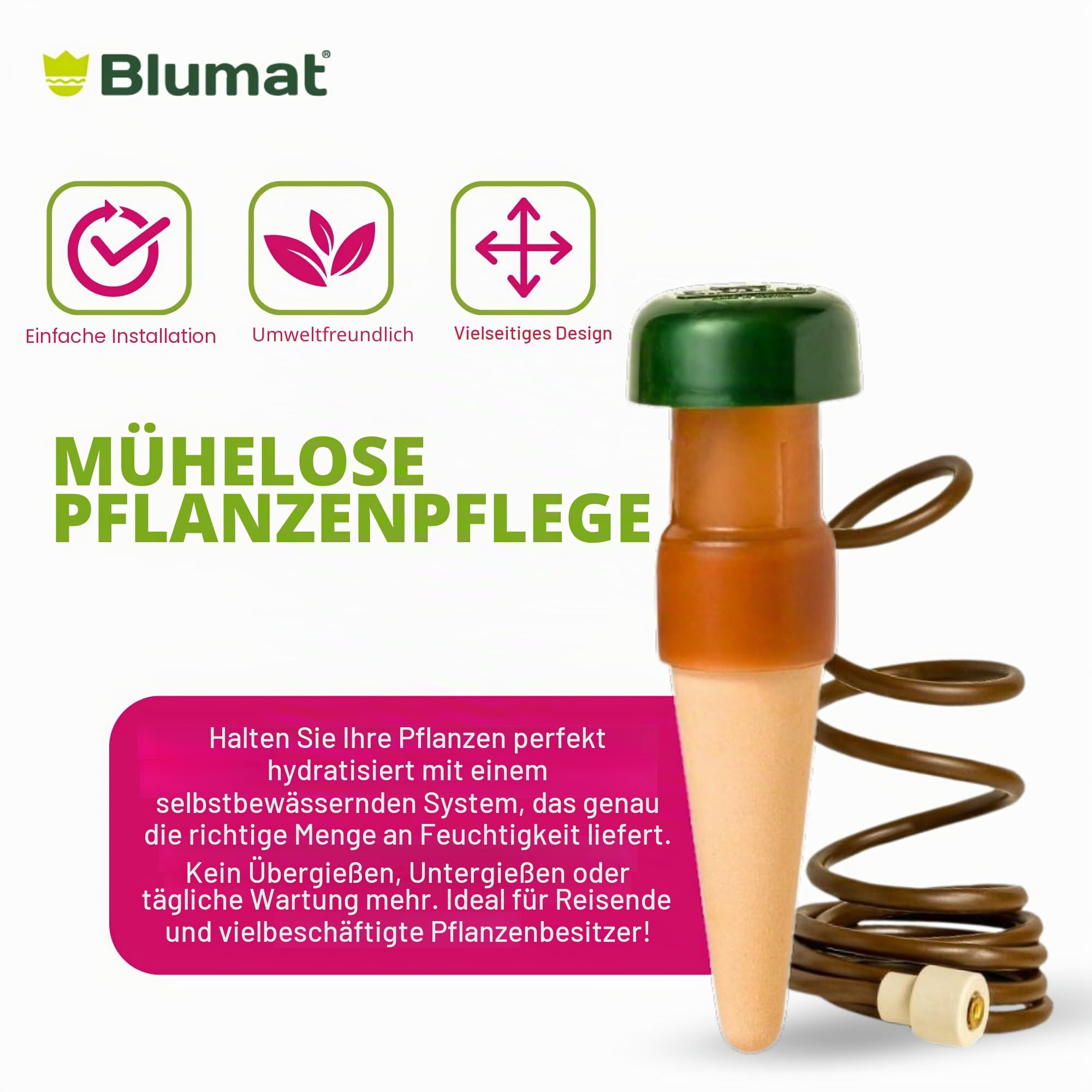 Blumat XL klassische Pflanzenbewässerungsstäbe | für den täglichen Gebrauch zu Hause oder im Urlaub | Wasserspikes für Pflanzen im Innen- oder Außenbereich | automatische Tropfbewässerung (4 Stück XL)