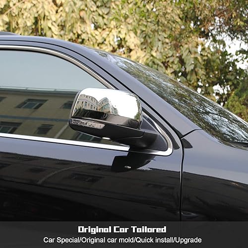 Miniatura 5 de CheroCar Cubierta de espejos retrovisores de puerta lateral para Jeep Grand Cherokee 2011-2020, para Dodge Durango 2011-2020, accesorios exteriores