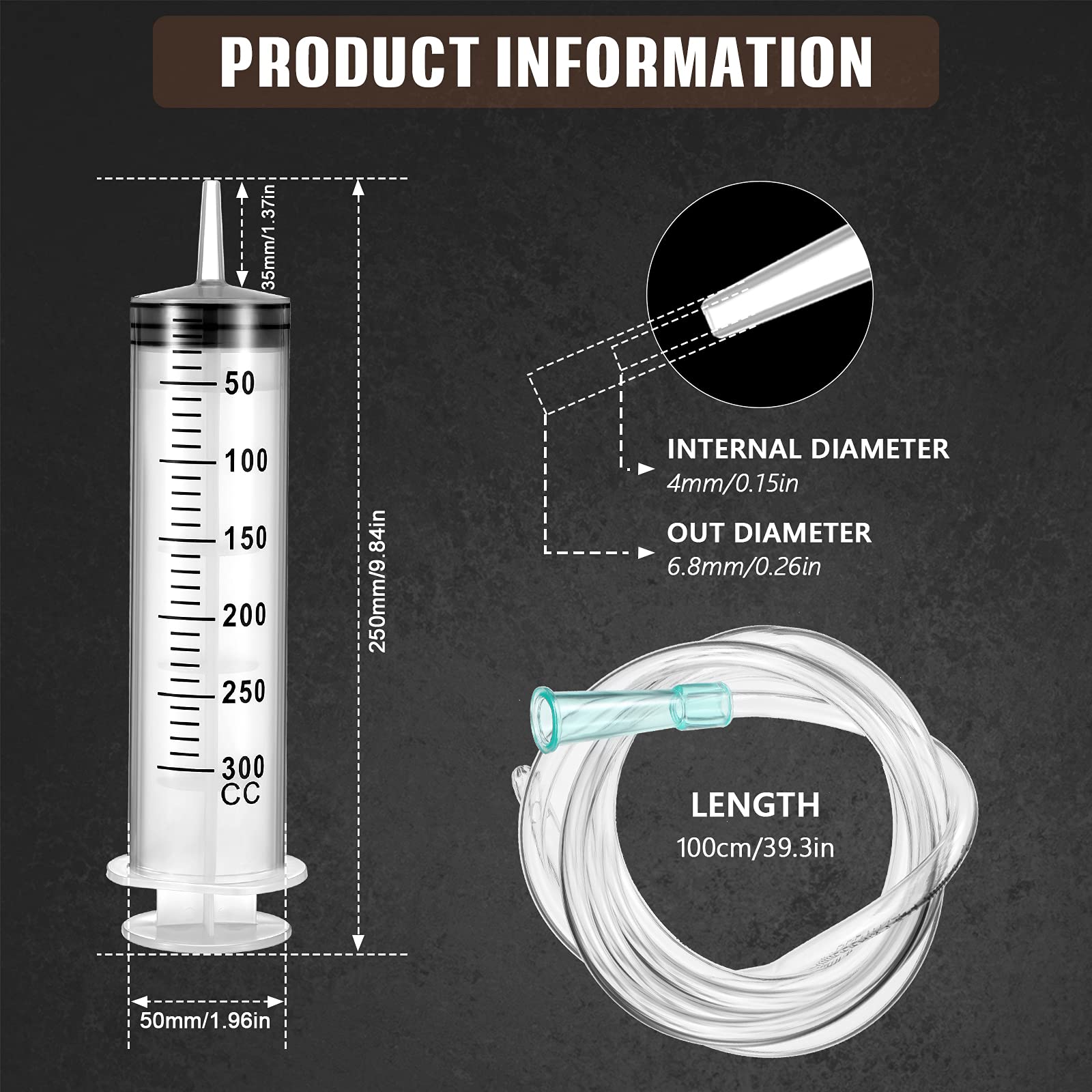 Buy Plastic Syringe with Tube Large Plastic Syringe with Hose Tube