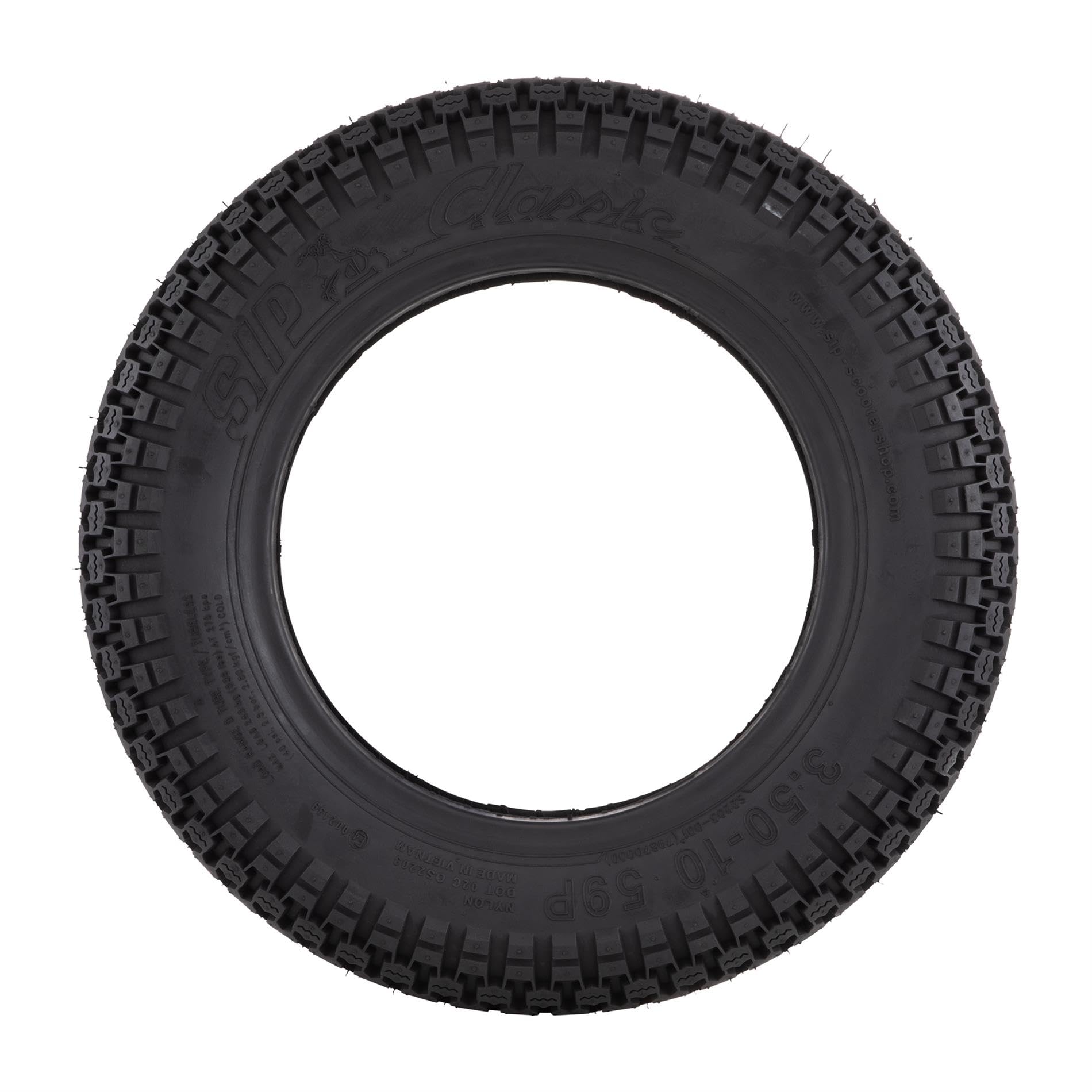 SIP Reifen Classic, 3.50-10 59P TL/TT, klassisches Profil, passend für LAMBRETTA/VESPA/LML, 50-200ccm Roller, für vorne und hinten
