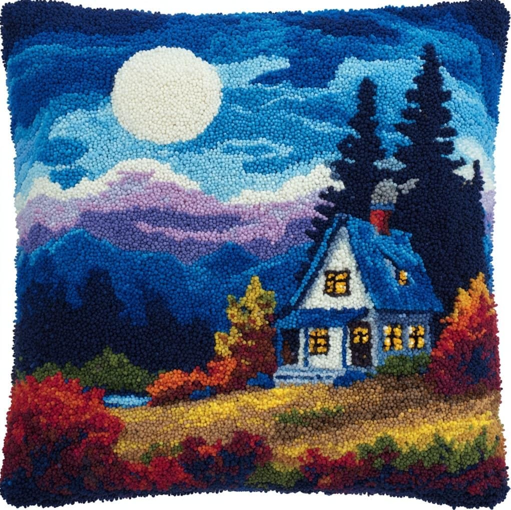 Wallustrioaw Cartoon Village Diy Latch Hook Kits 43X43cm,