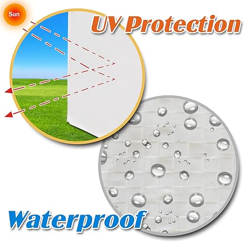 Miniatura 3 de Strong Camel Pared lateral de repuesto para cochera de polietileno instantáneo, 6.4 pies x 19.7 pies (solo 1 pared lateral) (blanco)