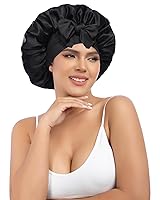 Vista 1 de Gorro de seda de AWAYTR para dormir, mujeres, 100% seda de morera con banda, reversible de 2 capas, envoltura para el cabello para dormir