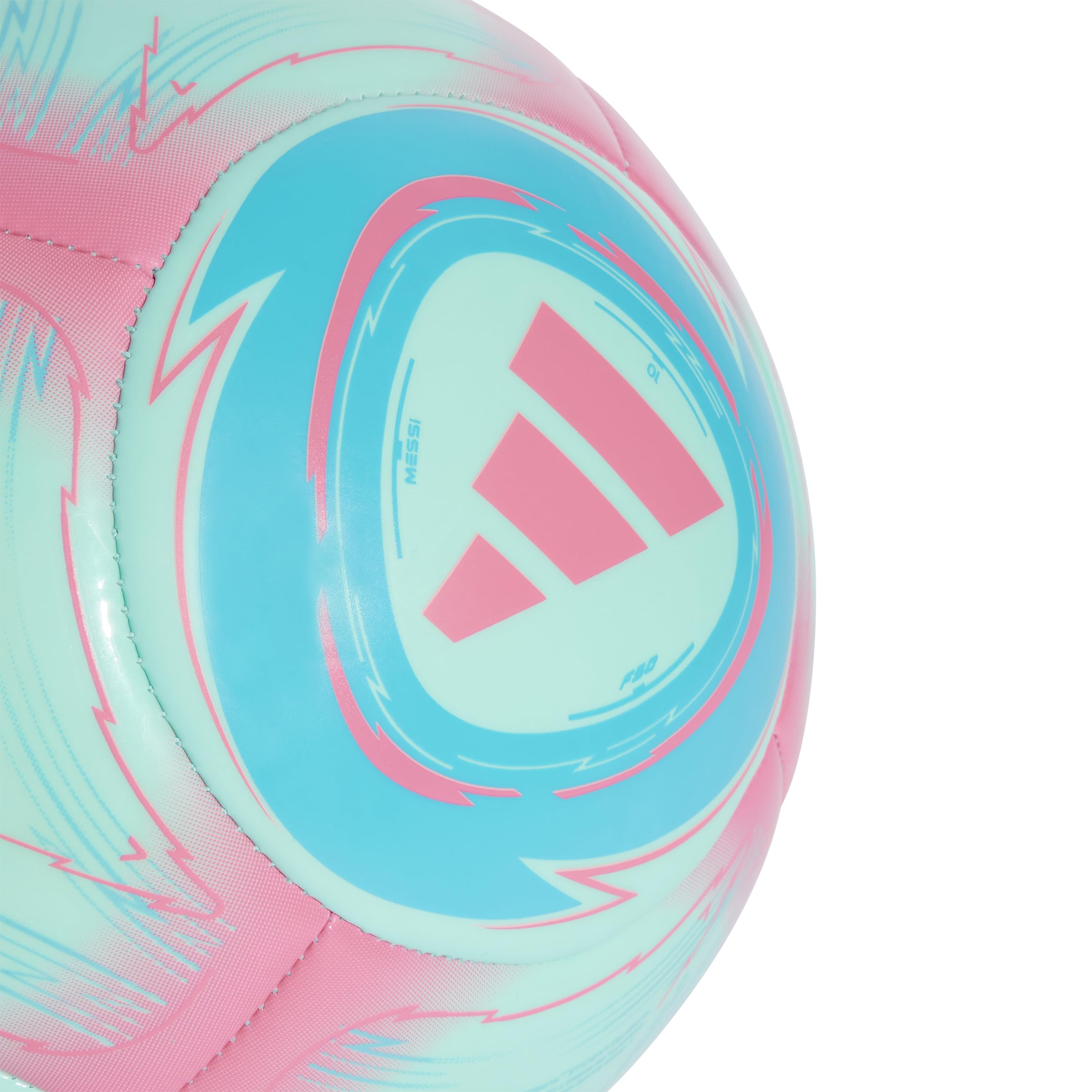 adidas Messi Club - Balón de fútbol unisex para adultos, color aguamarina destella/cian lúcido/rosa lúcido