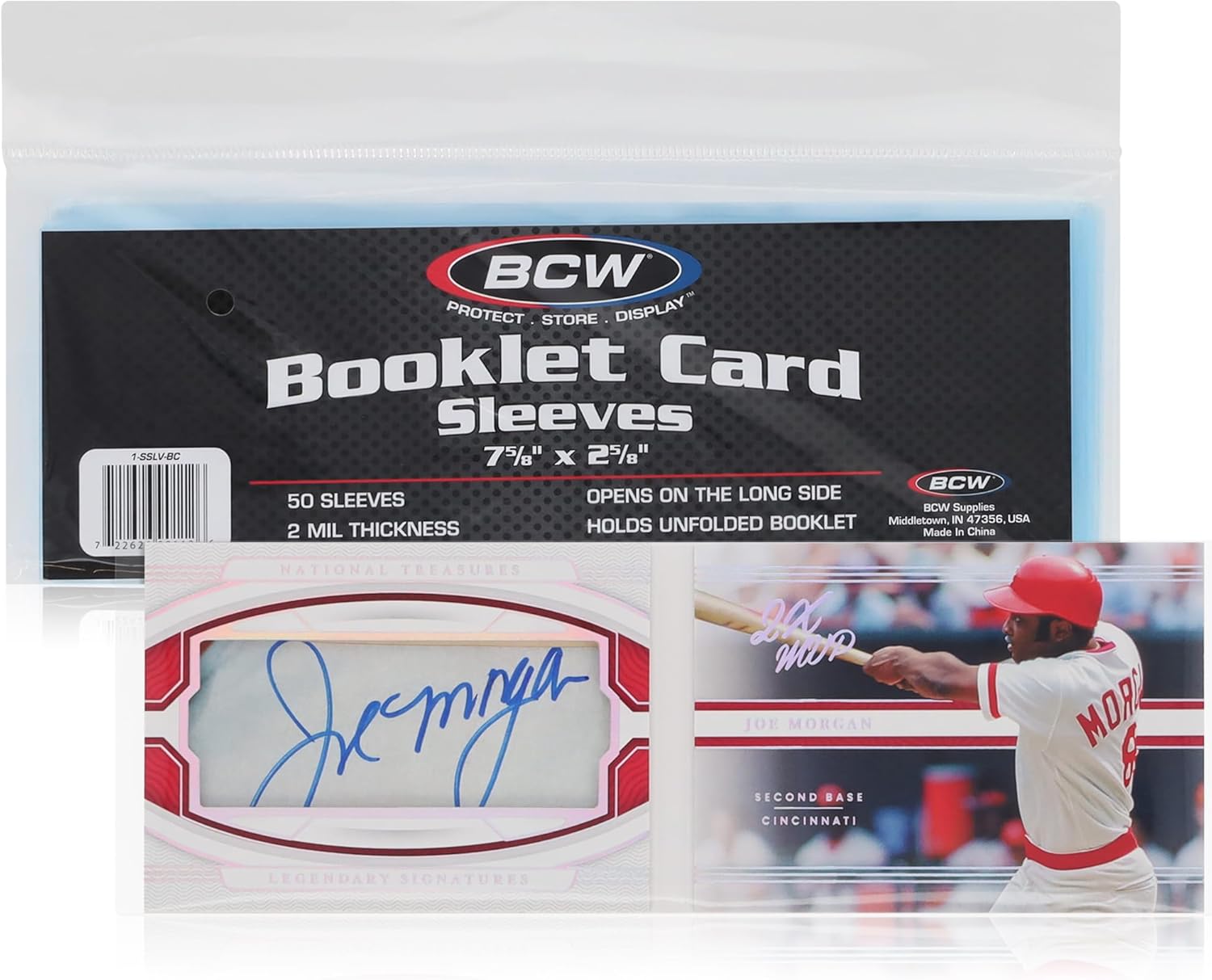 BCW Booklet Card Sleeves - 50 Pack | Crystal Clear Polypropylene Sleeves for Ultimate Preservation and Display | 7 3/8 x 2 5/8 Inches | Acid-Free Protection for Trading Card Booklets
