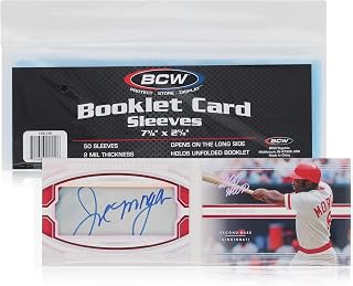 BCW Booklet Card Sleeves - 50 Pack | Crystal Clear Polypropylene Sleeves for Ultimate Preservation and Display | 7 3/8 x 2 5/8 Inches | Acid-Free Protection for Trading Card Booklets