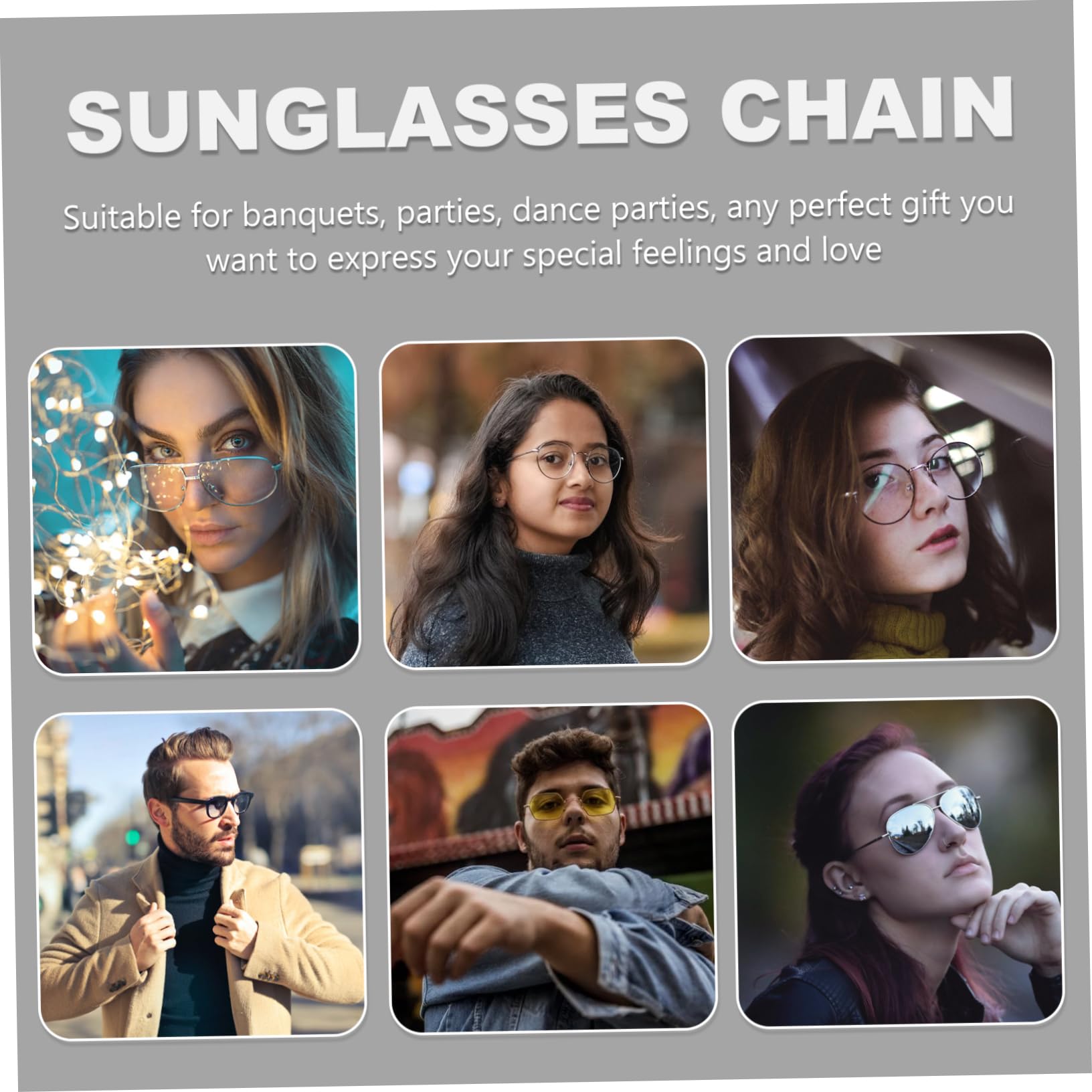 SHERCHPRY 18 Piezas Cadena De Gafas Cadena De Máscara Anti-cadena Perdida Cadena De Gafas Para Para Gafas Deportivas Cordón De Retención De Anteojos Cuentas De Vidrio
