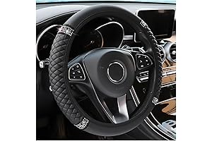 Bling Soft Leather Steering Wheel Cover for Women