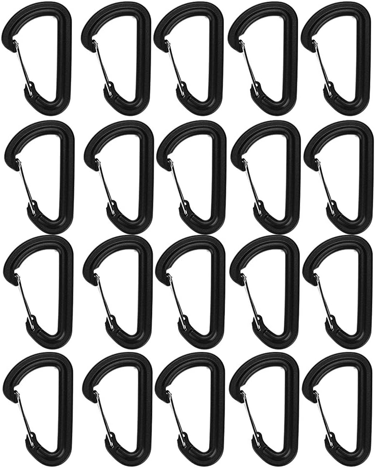 Carabiner Delaman 20 Packs Carabiner Hiking Lock Key Ring