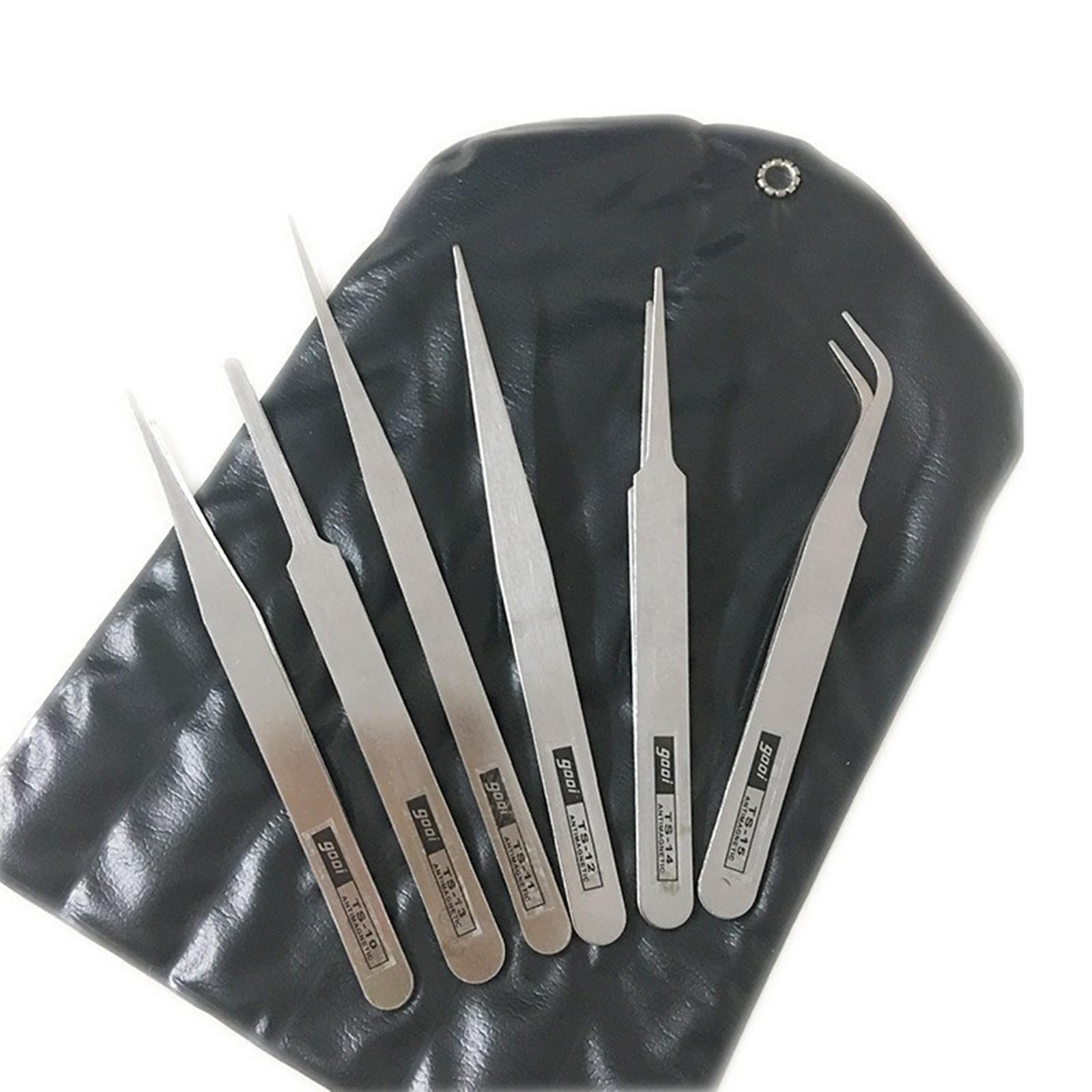 Msioytog Essential 6Piece Stainless Steel Tweezer Collection Bent Straight Tweezers Jewelry Making Tweezers