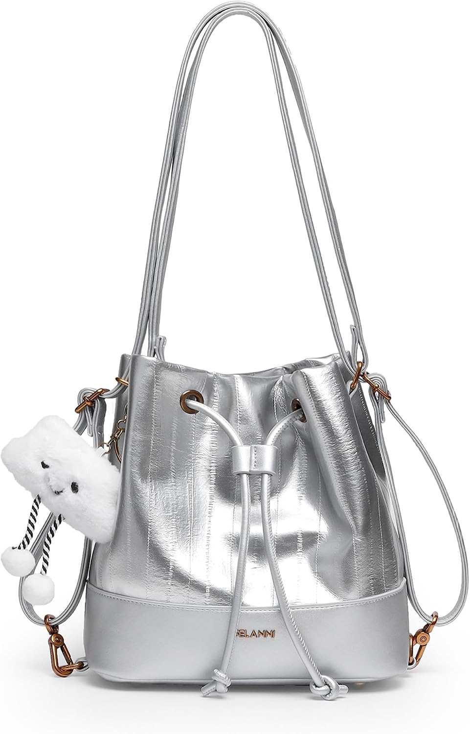 Hobo Bucket Bags for Women PU Leather Trendy Shoulder Purses Small Crossbody Bag with Adjustable Strap